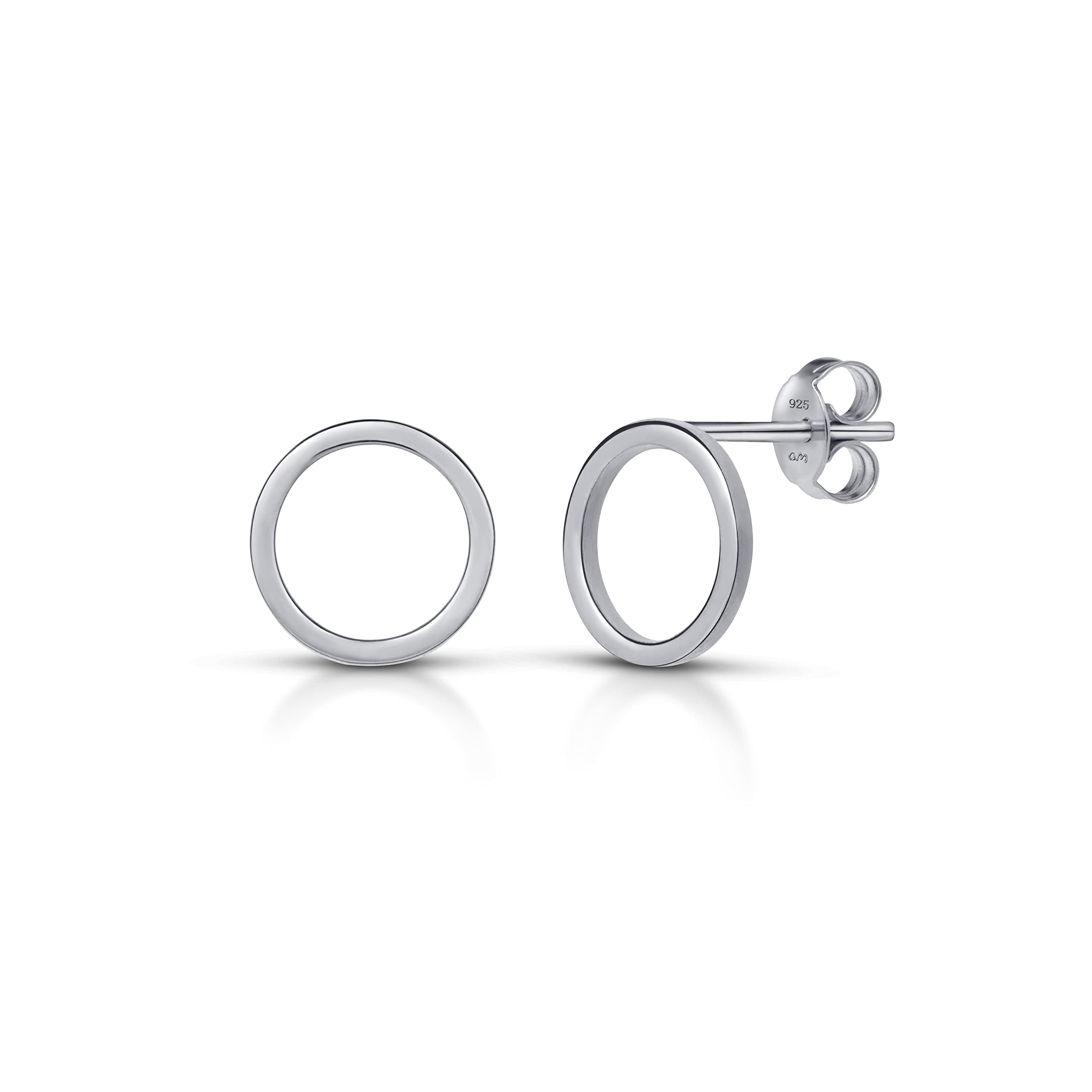Amberta 925 Sterling Silver Minimalist Stud Earrings for Women - Elegant & Hypoallergenic Jewelry for Everyday Wear, Office & Special Occasions
