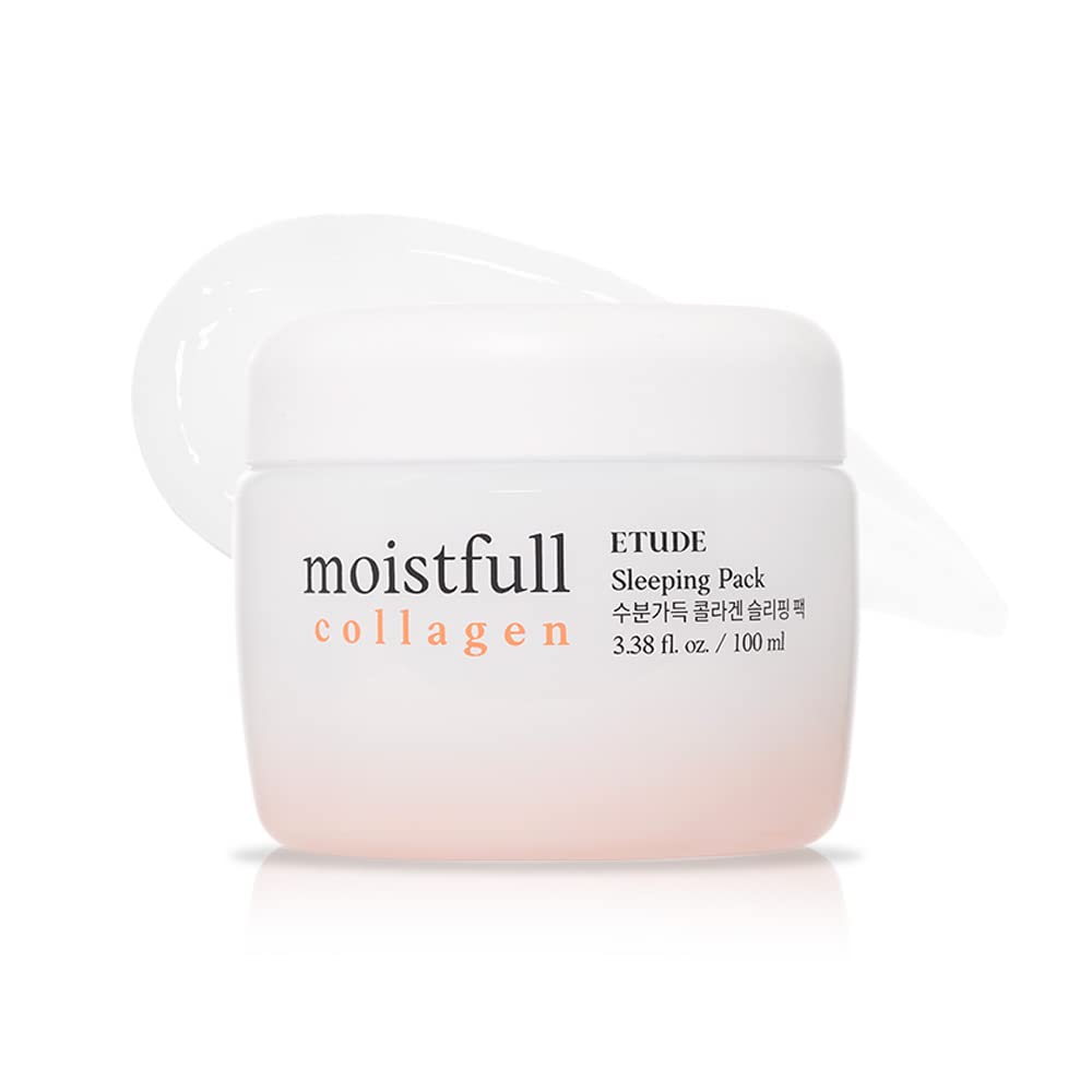 ETUDE Moistfull Collagen Sleeping Pack 100ml | Hydrating Night Cream for Smooth & Dewy Skin | Korean Beauty Skincare for Dry, Sensitive & Oily Skin | Perfect for Nighttime Hydration & Morning Glow | K-Beauty Sleeping Mask for All Skin Types