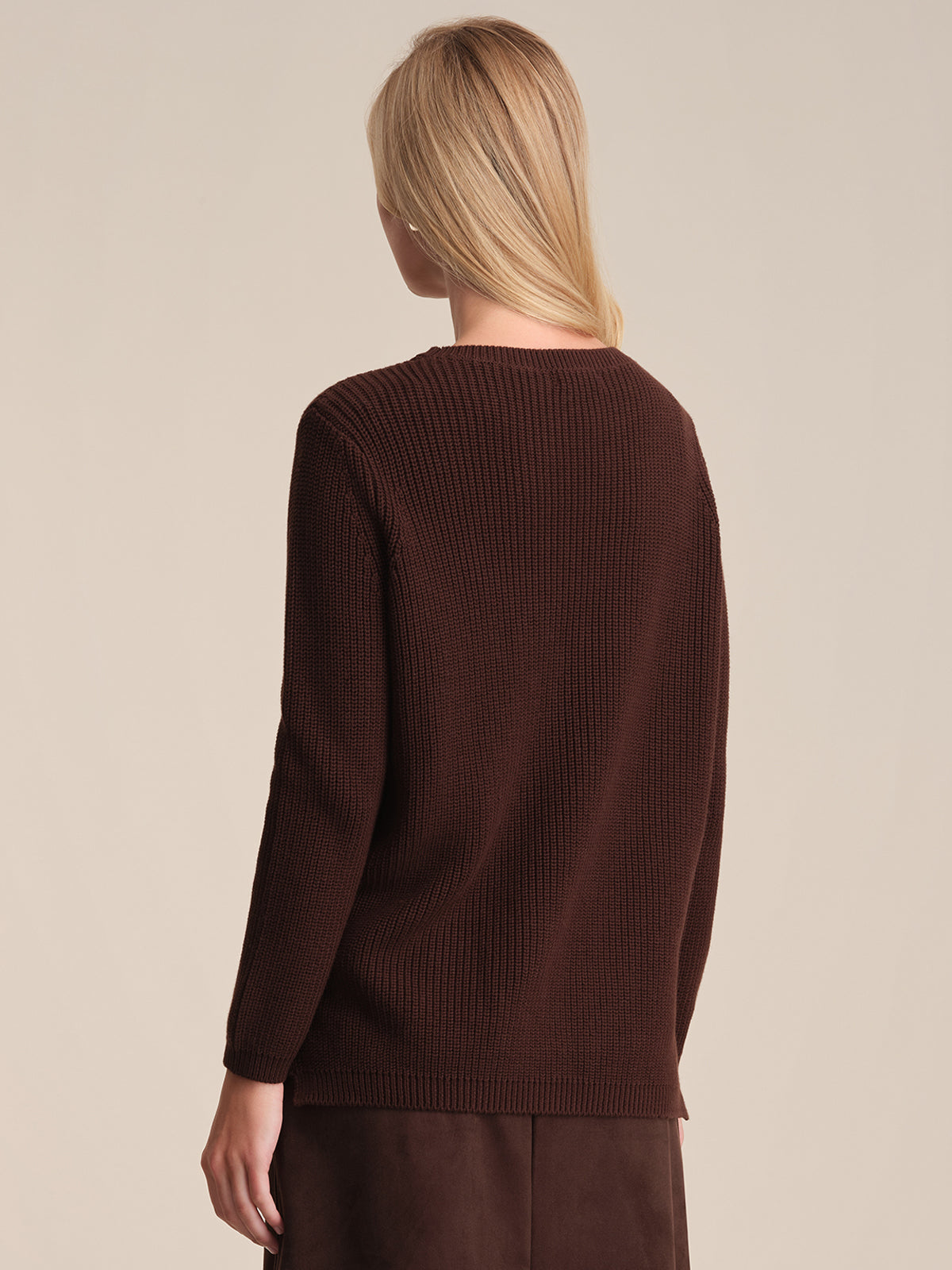 Emma Women's Crewneck Shaker Stitch Cotton Sweater - Soft Casual Pullover for Fall & Winter | Perfect for Office, Date Night and Weekend Outfits
