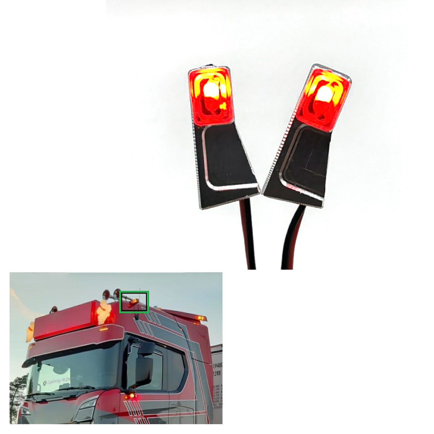 1/14 Scale RC Tractor Truck 770S 56371 Replacement Cabin Top Side Marker Lamp - Compatible with 56323 & 56371 Models - Durable Remote Control DIY Car Parts for RC Enthusiasts - Perfect for Night Racing and Off-Road RC Truck Adventures