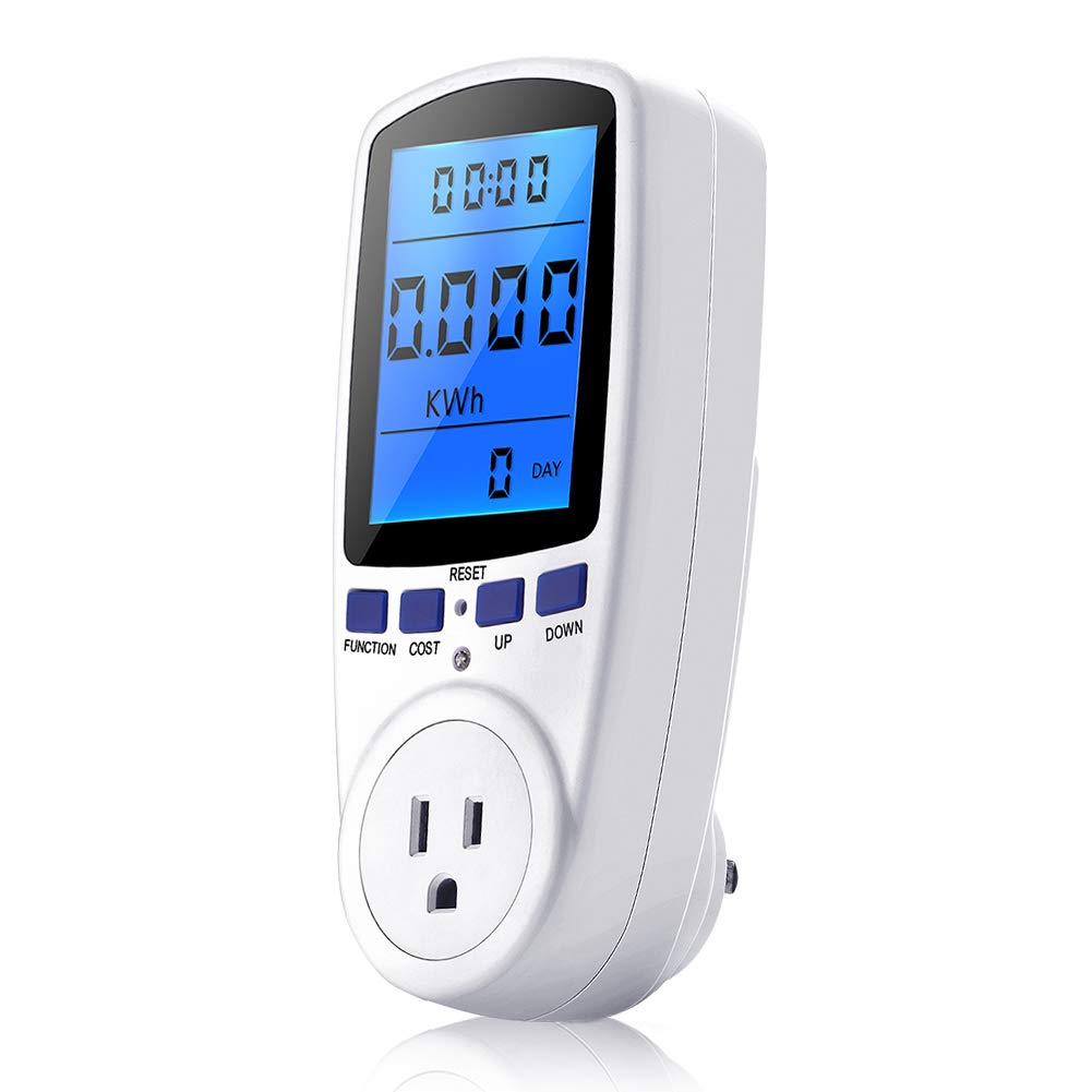 Smart Power Meter Plug - Energy Usage Monitor with Digital LCD Display, Overload Protection & 7 Display Modes | Track Home Electricity Consumption | Perfect for Appliances, Electronics & Energy Efficiency Monitoring