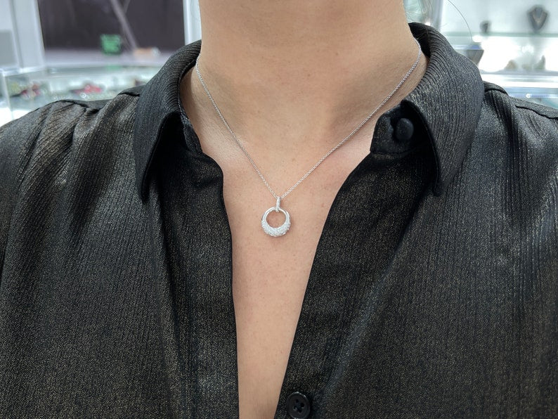 0.30 Carat Natural Round Brilliant Cut Diamond Pendant Necklace in 14K Gold - Perfect for Weddings, Anniversaries & Special Occasions