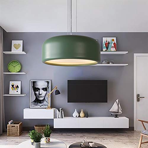 Nordic Style Dome Pendant Light with Diffuser - XINDAR Metal Multi-Light Hanging Ceiling Fixture (Green, 19