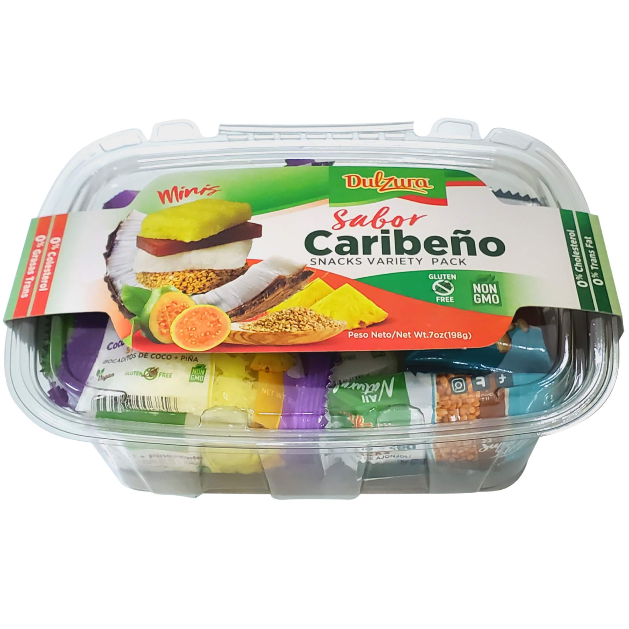 Dulzura Borincana Caribbean Flavor Snacks Variety Pack - Vegan Friendly Mini Bites, 7oz (3 Pack) | Perfect for Parties, Travel & Healthy Snacking