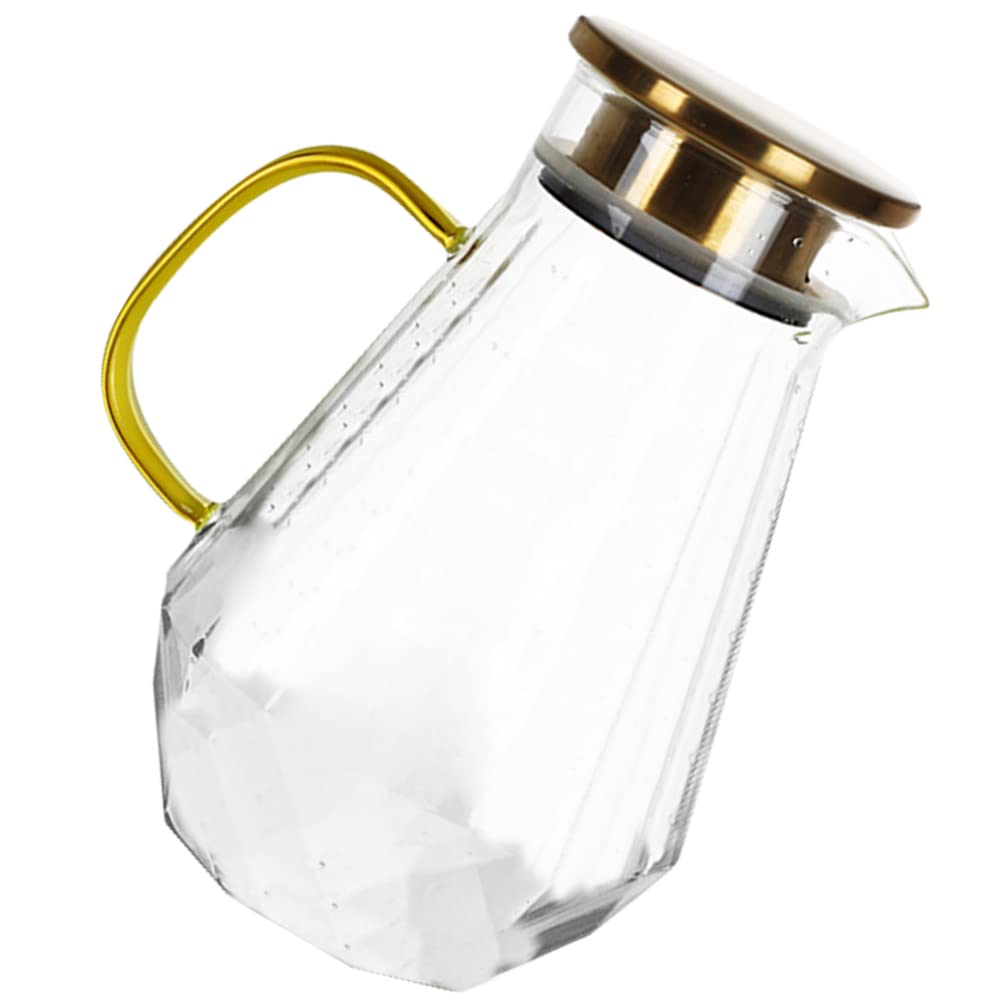 Unbreakable Glass Pitcher with Lid - Clear Glass Water Kettle, Tea Carafe & Beverage Jug for Hot/Cold Drinks - Perfect for Home, Restaurant, Office & Tea Party Storage