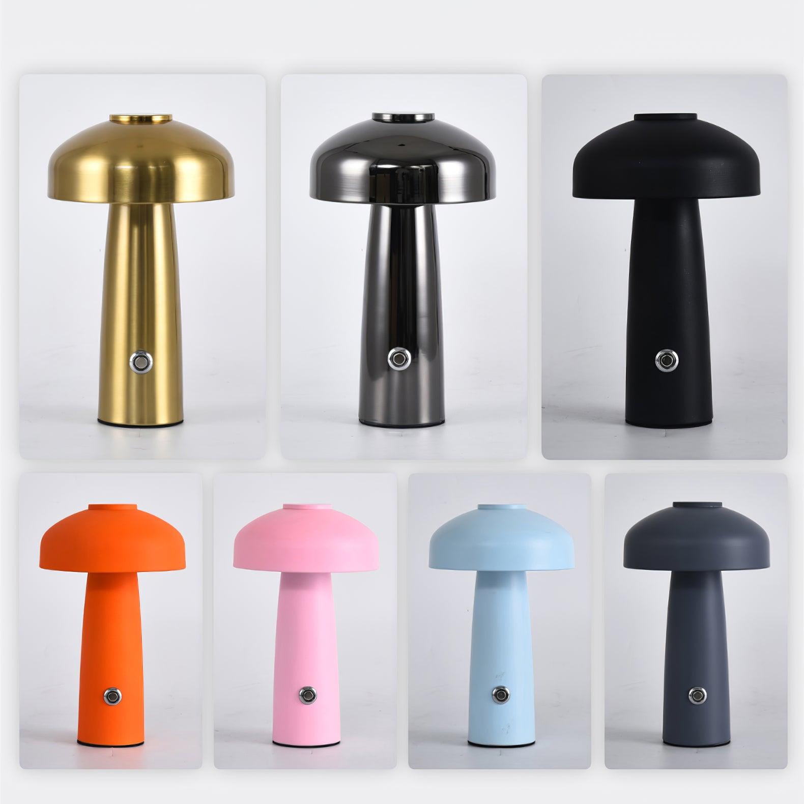 Leon Mushroom Table Lamp with Built-in Battery - Portable Night Light for Bedroom, Nursery, and Living Room Decor