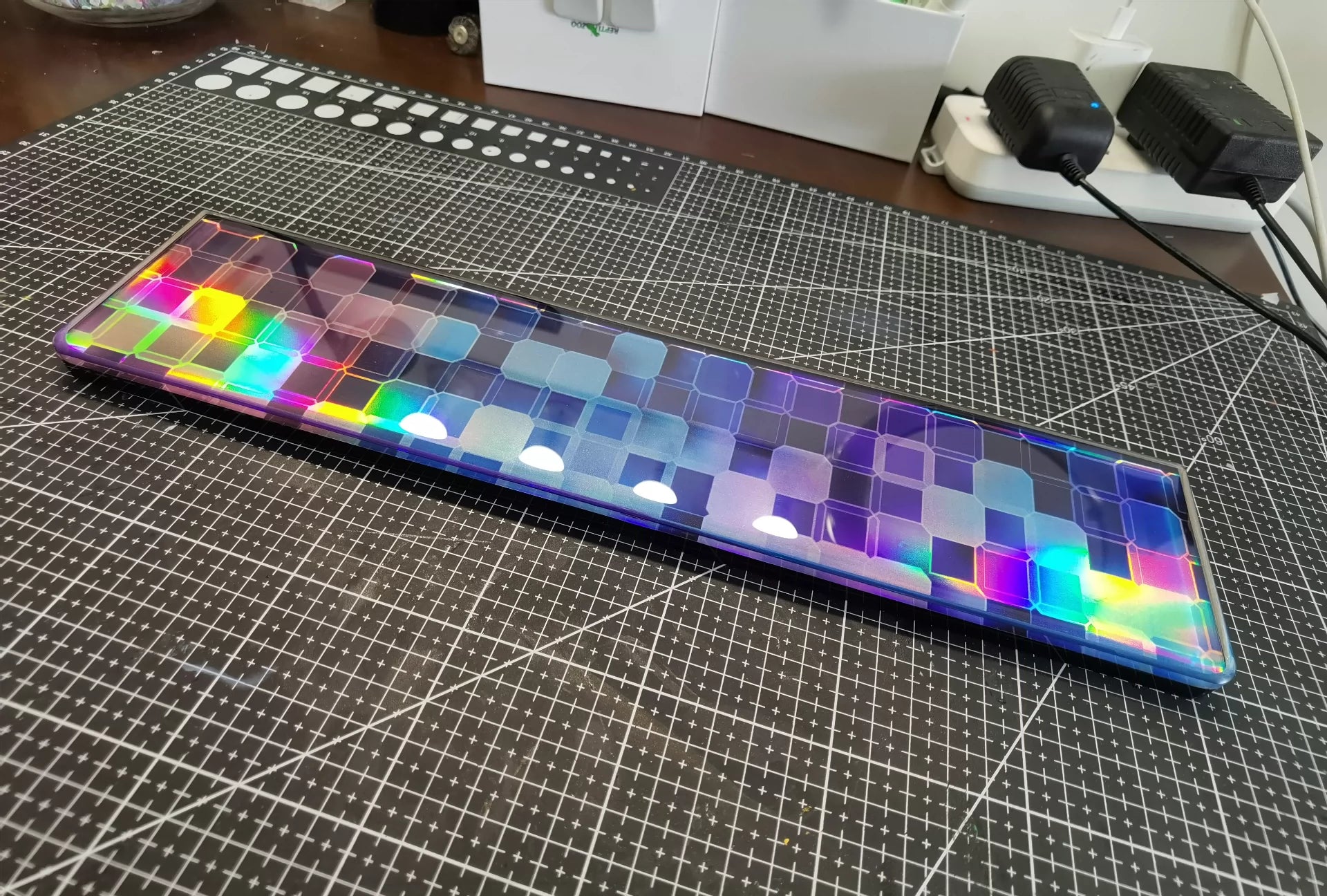 Custom Handmade Resin Keyboard Wrist Rest - Ergonomic Laser Geometric Design for Comfort & Style - Perfect for Gaming, Typing, and Office Work Accessories
