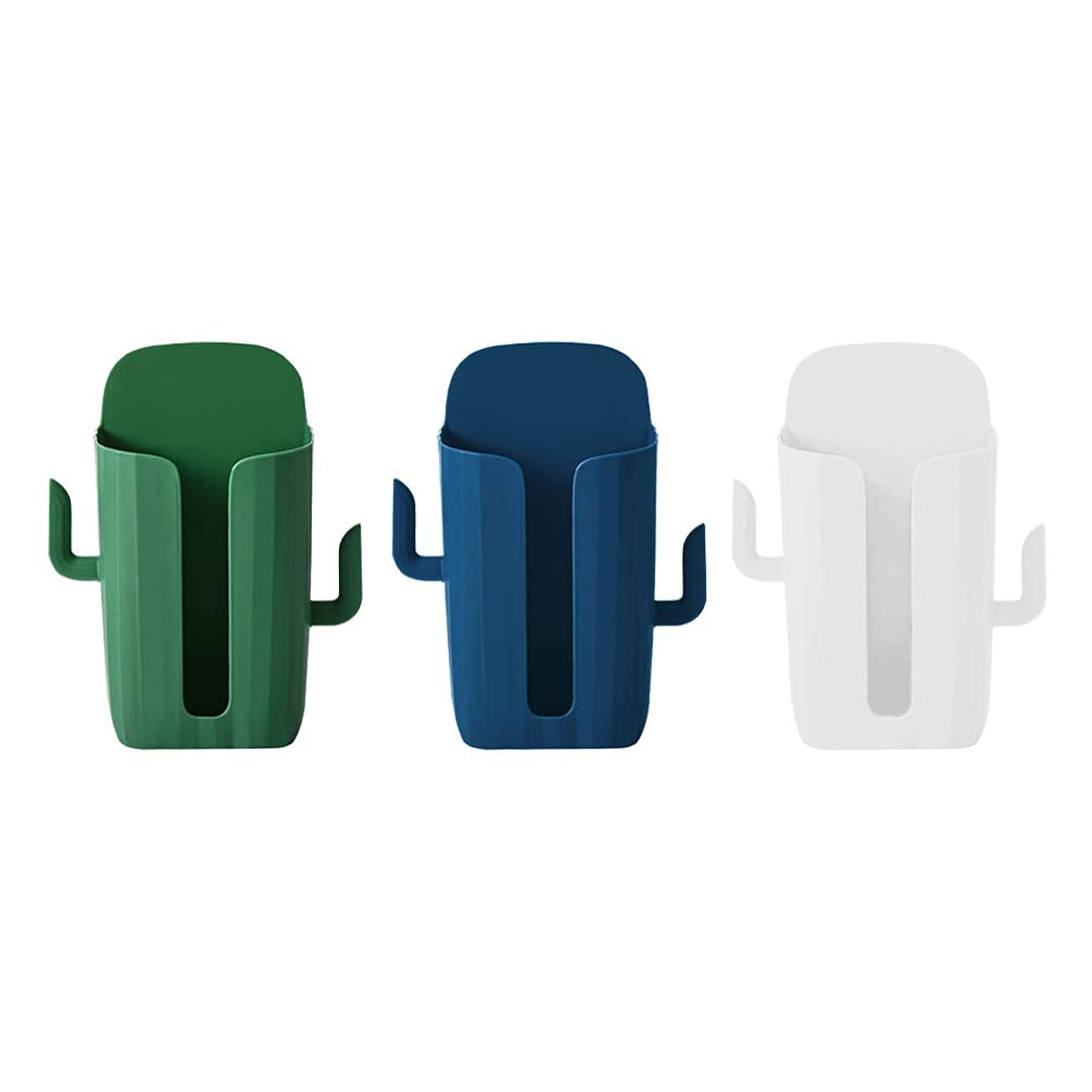 3Pcs Cactus Wall-Mounted Tissue Box Holder - No Drill Punch-Free Bathroom & Kitchen Toilet Paper Storage Dispenser - Perfect for Home, Office, and RV Use