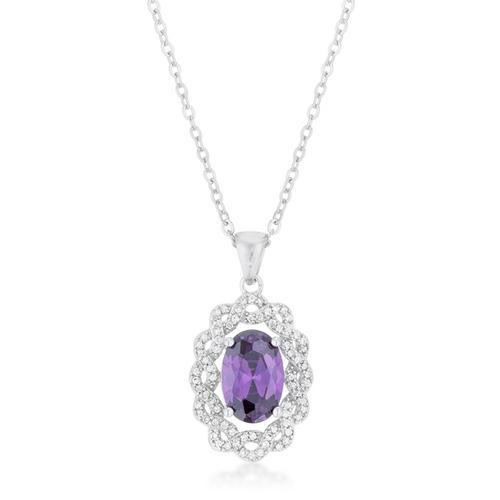 Elegant Amethyst Oval Drop Pendant Necklace for Women - Perfect for Weddings, Parties & Everyday Wear