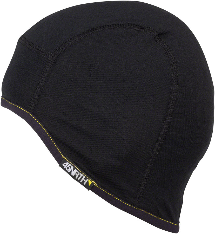 45NRTH 2023 Stavanger Lightweight Wool Cycling Cap - Black, Small/Medium - Warm Winter Bike Hat for Men & Women - Perfect for Cold Weather Cycling, Running & Outdoor Activities