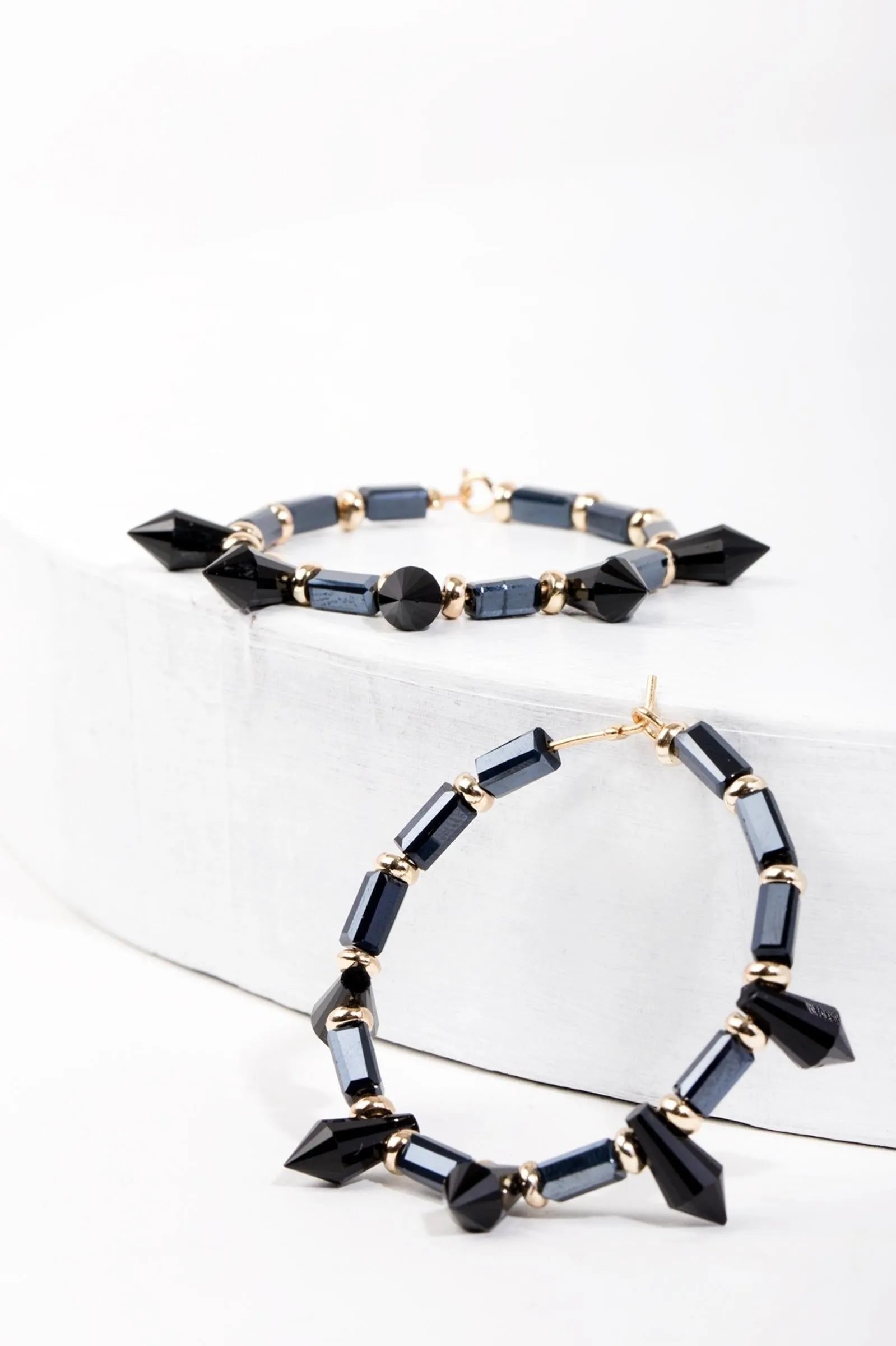 Spike Hoop Beaded Earrings for Women - Trendy Boho Dangle Jewelry - Perfect for Parties, Weddings & Everyday Wear