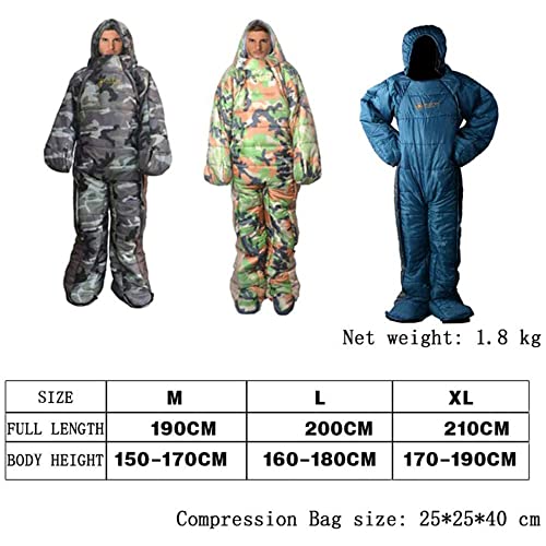 Ultralight Windproof Adult Sleeping Bag for Winter Camping - Wearable, Lightweight & Cold Protection - Perfect for Hiking, Backpacking, Climbing & Outdoor Adventures (XL Size)