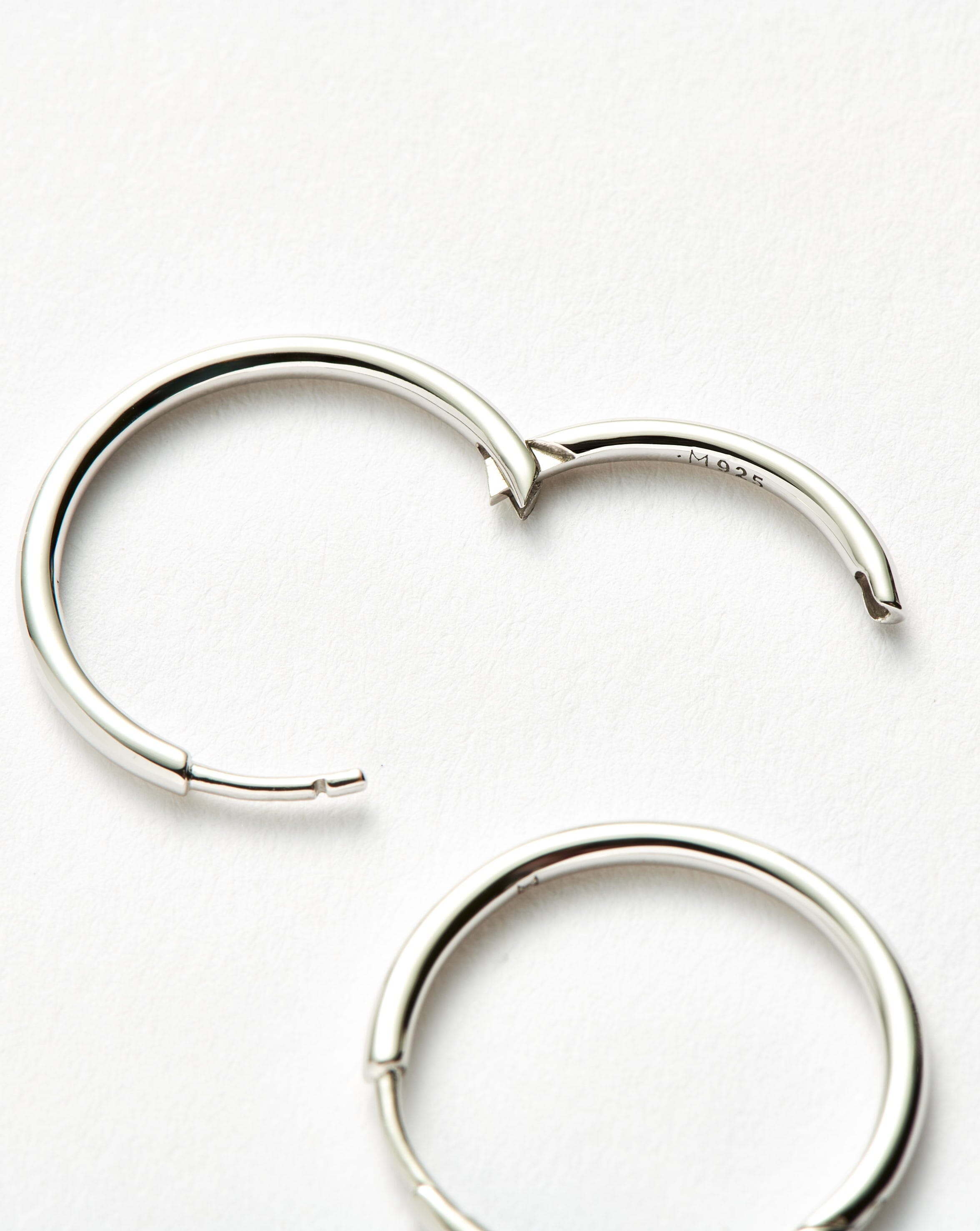 Classic Small Hoop Earrings - Rhodium Plated Recycled Sterling Silver Jewelry for Women | Perfect for Everyday Wear, Office & Date Night
