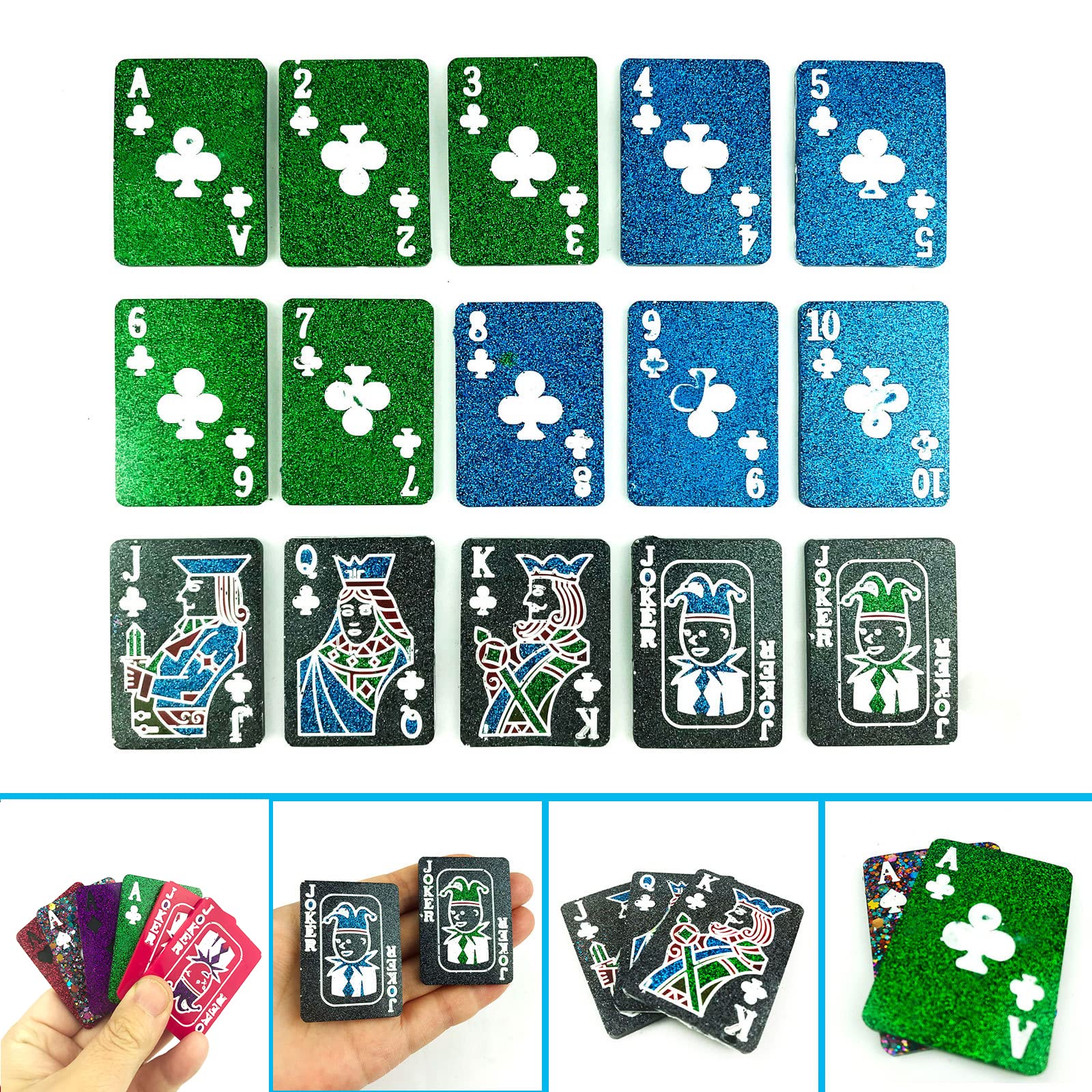 Premium Playing Card Resin Molds - 4PCS Large Silicone Casting Molds Kit for DIY Unique Playing Cards, Perfect for Epoxy Resin Art, Jewelry Making & Gift Crafting