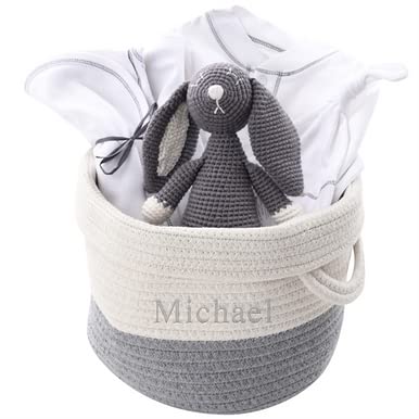 Personalized Baby Gift Set with Name - Unisex Newborn Present for Boys & Girls - Monogrammed Keepsake for Birthdays, Showers & Christenings