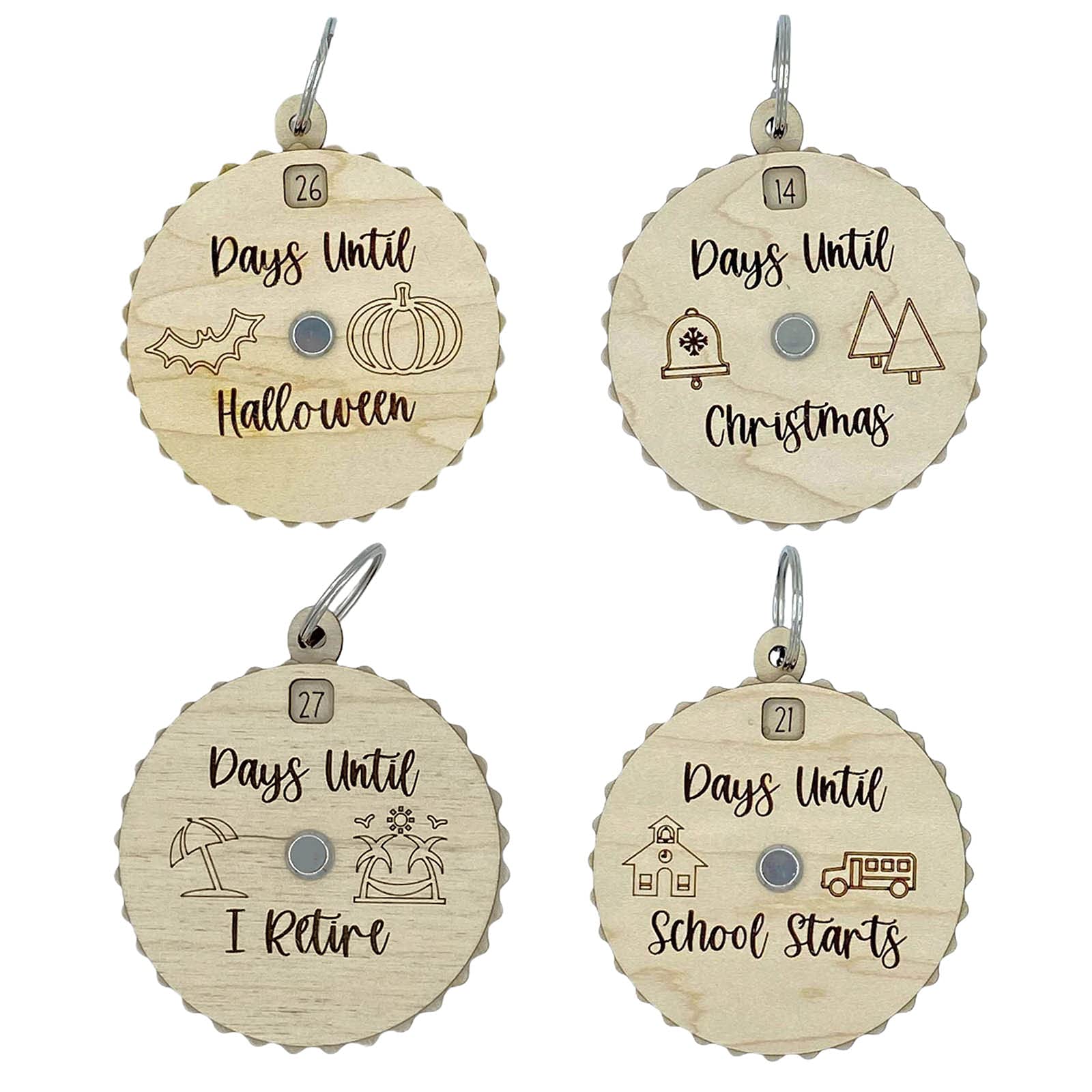 EryaxuAU Creative DIY Color 30-Day Countdown Spinner Keychain Pendant - Unique Car Decoration & Gift for Countdown Events, Birthdays, and Special Occasions