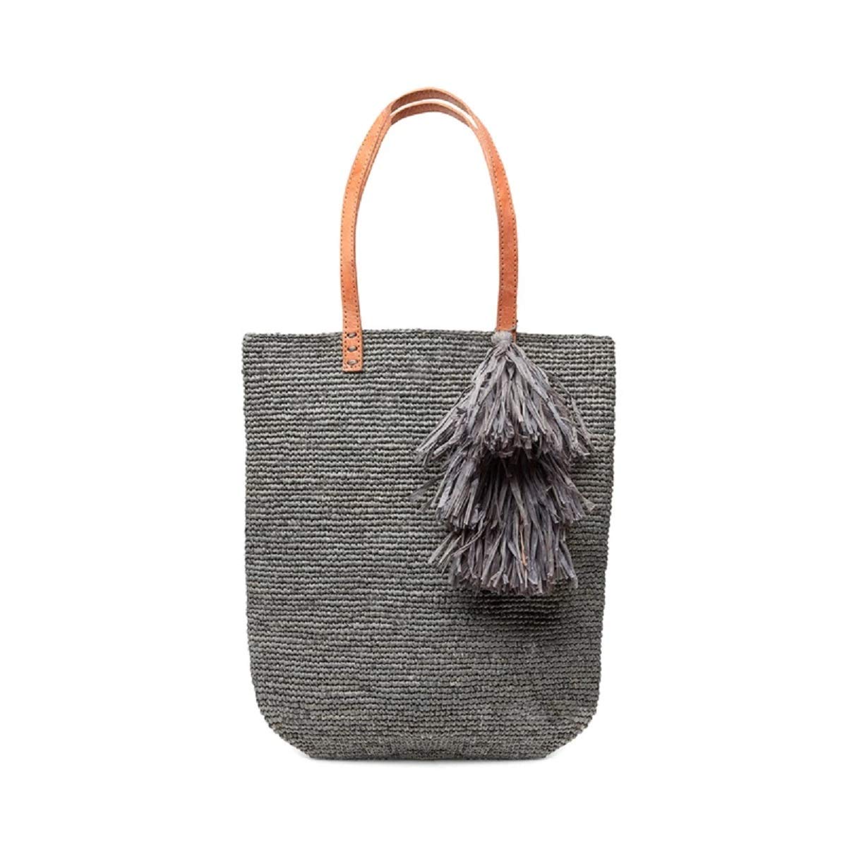 Carolina Tassel Crochet Raffia Slim Tote Bag for Women - Stylish Summer Beach Bag, Boho Handbag for Travel, Shopping & Everyday Use