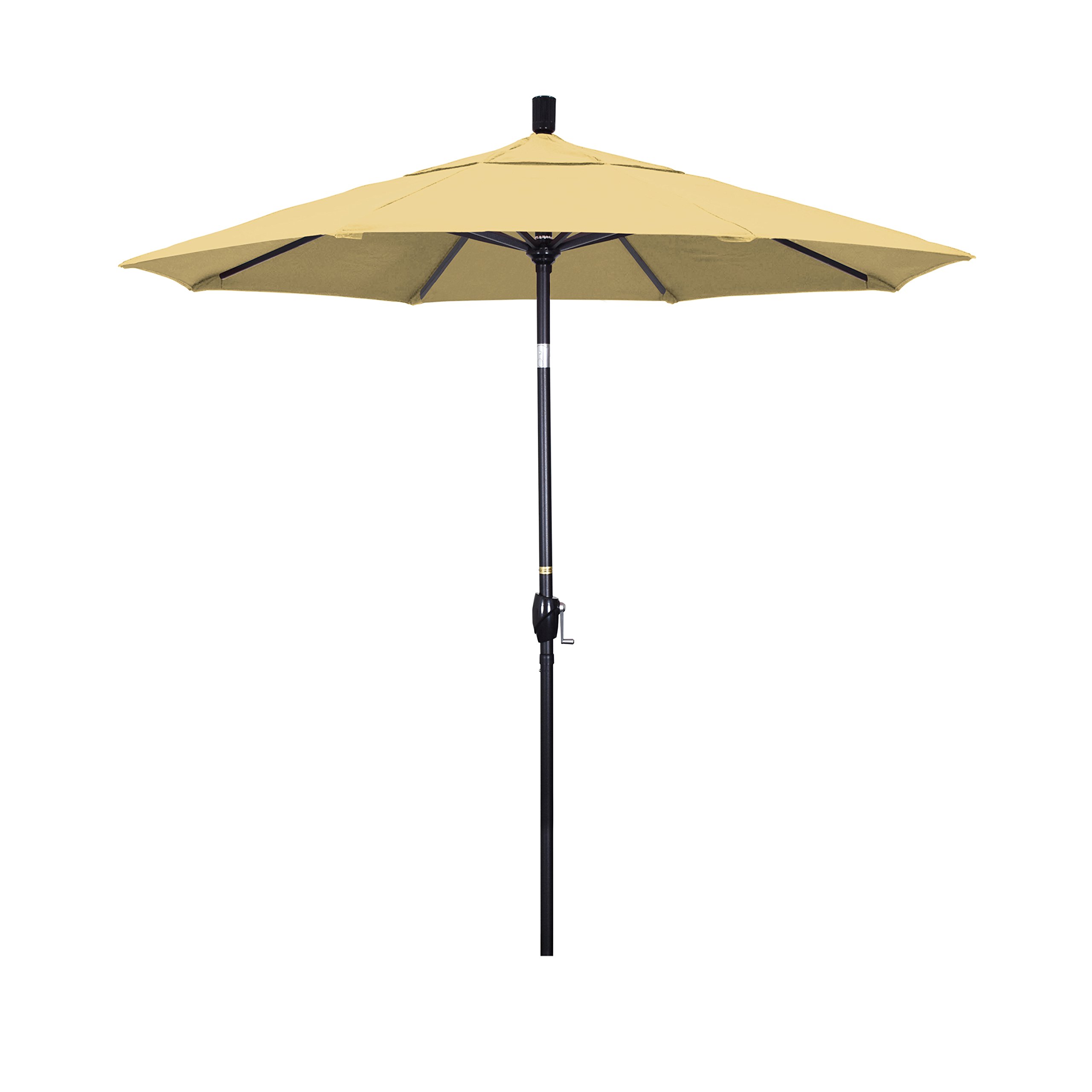 California Umbrella 7.5' Round Pacific Trail Series Aluminum Patio Umbrella with Crank Lift & Push Button Tilt - Black Finish for Outdoor Dining, Poolside Lounging & Backyard Relaxation