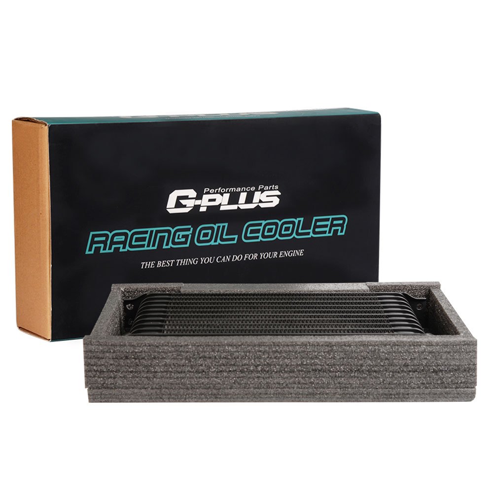 Universal 15 Row AN10-10AN Aluminum Engine & Transmission Oil Cooler Kit with Oil Hose End Fittings - High Performance Cooling for Racing, Off-Road & Heavy-Duty Vehicles