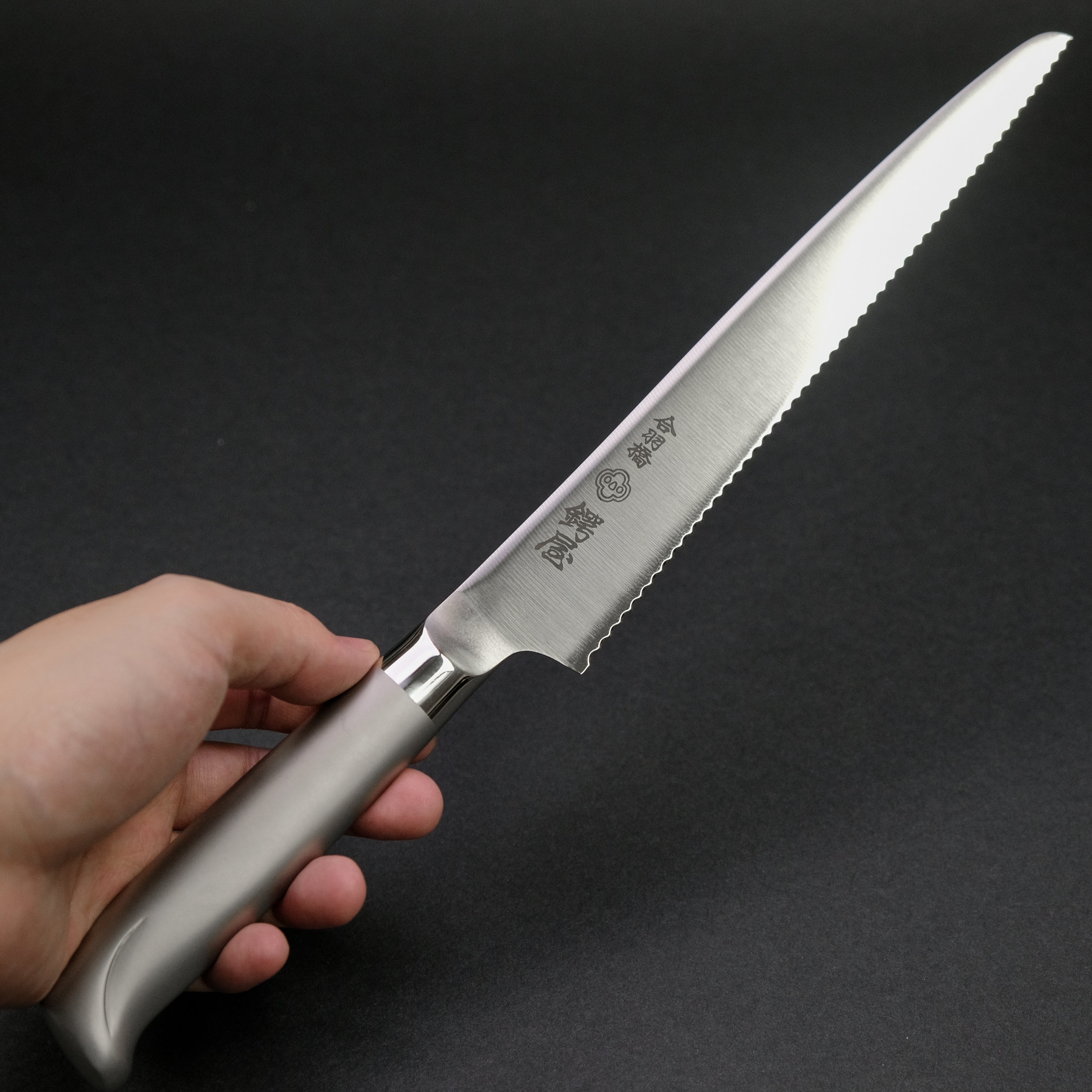 Premium Tsubaya 210mm Stainless Steel Bread Knife - Sharp Serrated Blade for Slicing Bread, Cakes & Pastries - Perfect for Bakeries, Home Kitchens & Gift Giving