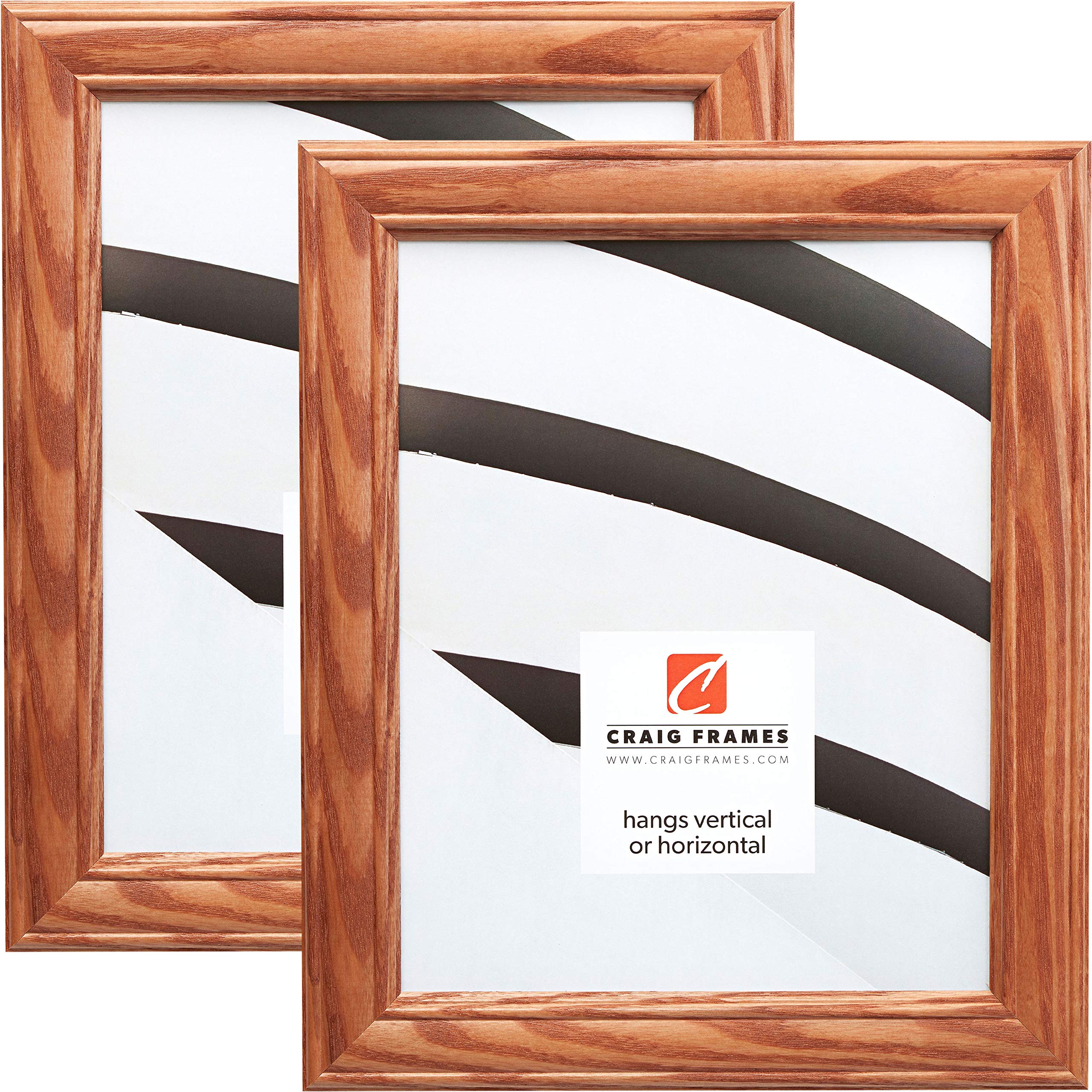 Craig Frames 59504100 12x36 Inch Honey Brown Picture Frame Set of 2 - Perfect for Wall Art, Family Photos & Home Decor