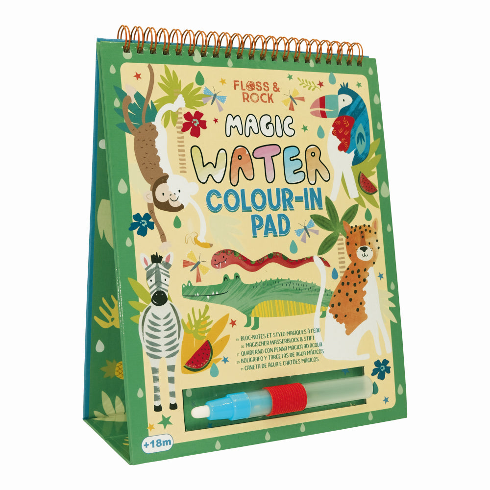 Floss and Rock Magic Color-In Pad Jungle - Creative Coloring Book for Kids, Fun Animal & Jungle Scenes - Perfect for Travel, Home, and Classroom Activities