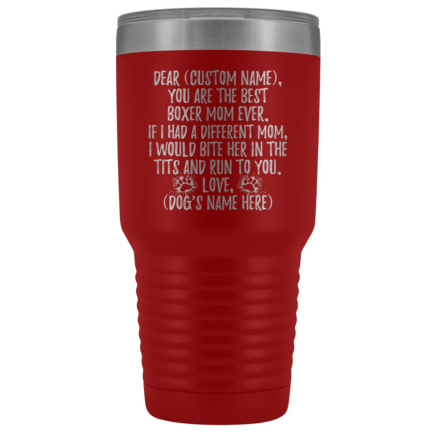 Personalized Boxer Dog Mom Tumbler - Insulated Stainless Steel Travel Mug for Boxer Lovers | Cute Gift for Dog Moms, Women & Boxer Owners | Best Boxer Ever Engraved Cup | Perfect for Coffee, Tea & Cold Drinks at Home, Office or Gym