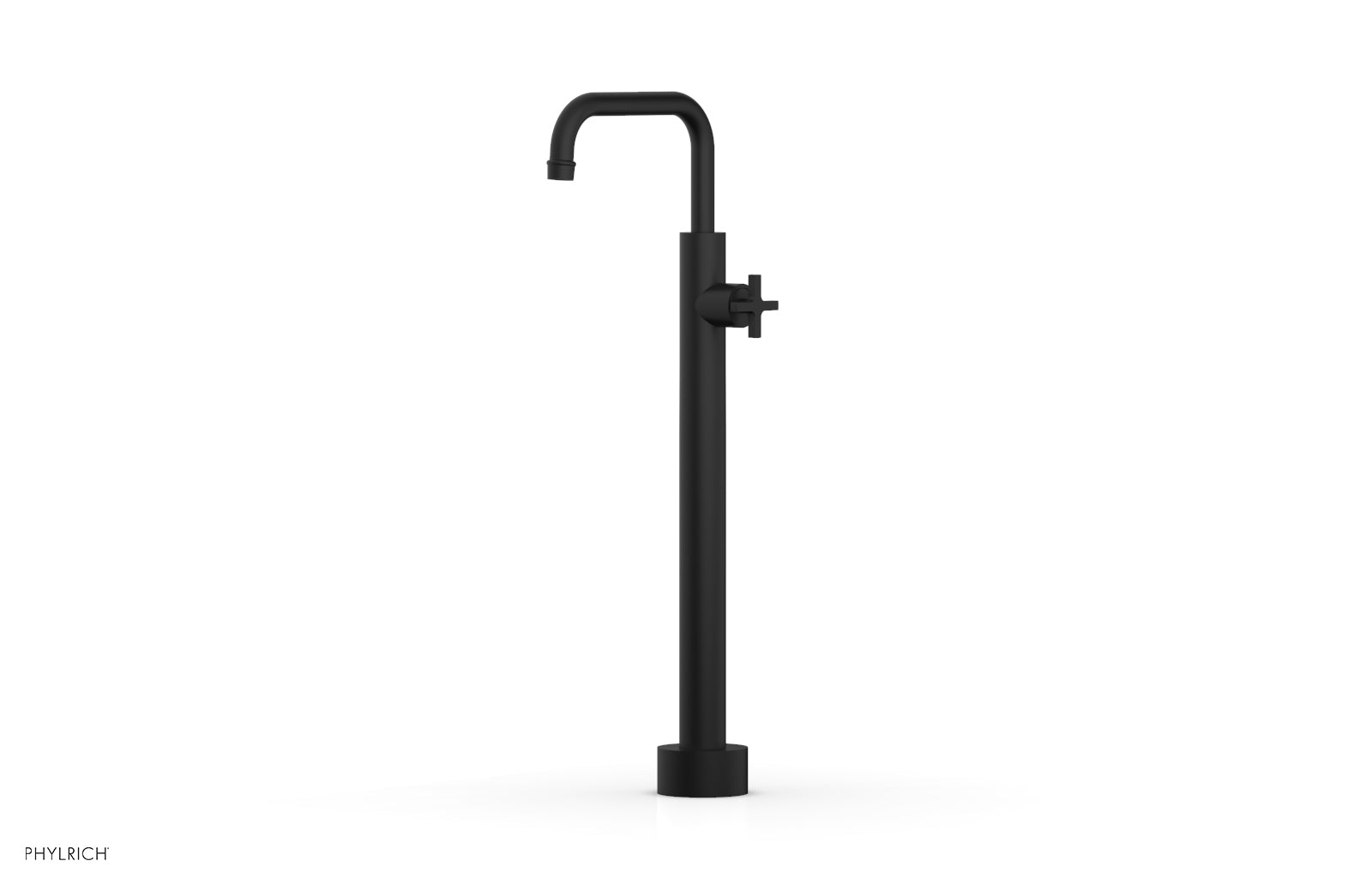 HEX MODERN Low Floor Mount Tub Filler with Cross Handle - Model 501 54 04 | Perfect for Modern Bathroom Renovations & Spa-Like Showower Experiences