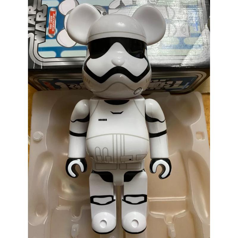 Bearbrick First Order Stormtrooper 400% White Vinyl Collectible Figure - Star Wars Movie Merchandise for Display & Home Decor