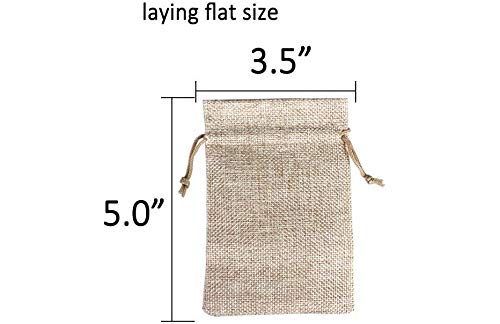 24 Pack 3.5x5 Inch Natural Burlap Drawstring Gift Bags - Linen Jewelry Pouches & Jute Sacks for Wedding Favors, Party Gifts, DIY Crafts, Coffee Beans, Valentine's Day & Holiday Presents - Perfect for Handmade Jewelry, Wedding Party Favors & Small Gift Packaging