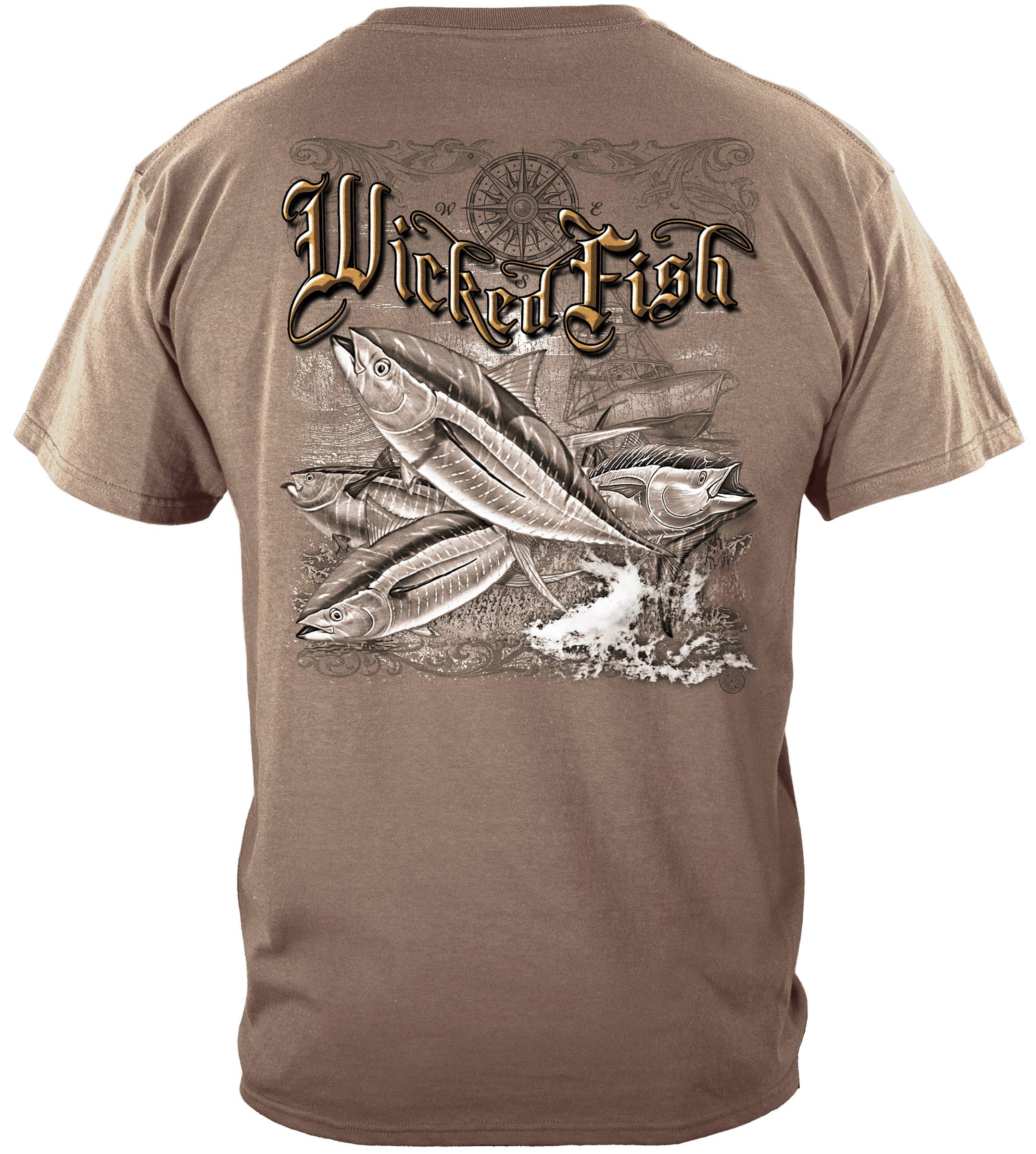 Premium Fishing T-Shirt with Tuna Print - Tone On Tone Grey Design - Comfortable & Durable for Outdoor Activities, Fishing Trips & Casual Wear