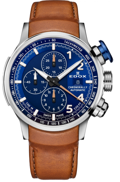Edox Chronorally Automatic Men's Watch 01129 TBUCBR BUBR - Stylish Swiss Timepiece for Business, Casual & Outdoor Adventures