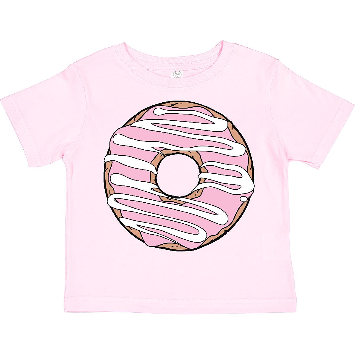 Inktastic Pink Donut Toddler T-Shirt - Cute Doughnut Graphic Tee with Glaze & Frosting Design for Boys & Girls - Perfect for Birthday Parties, Playdates & Casual Wear