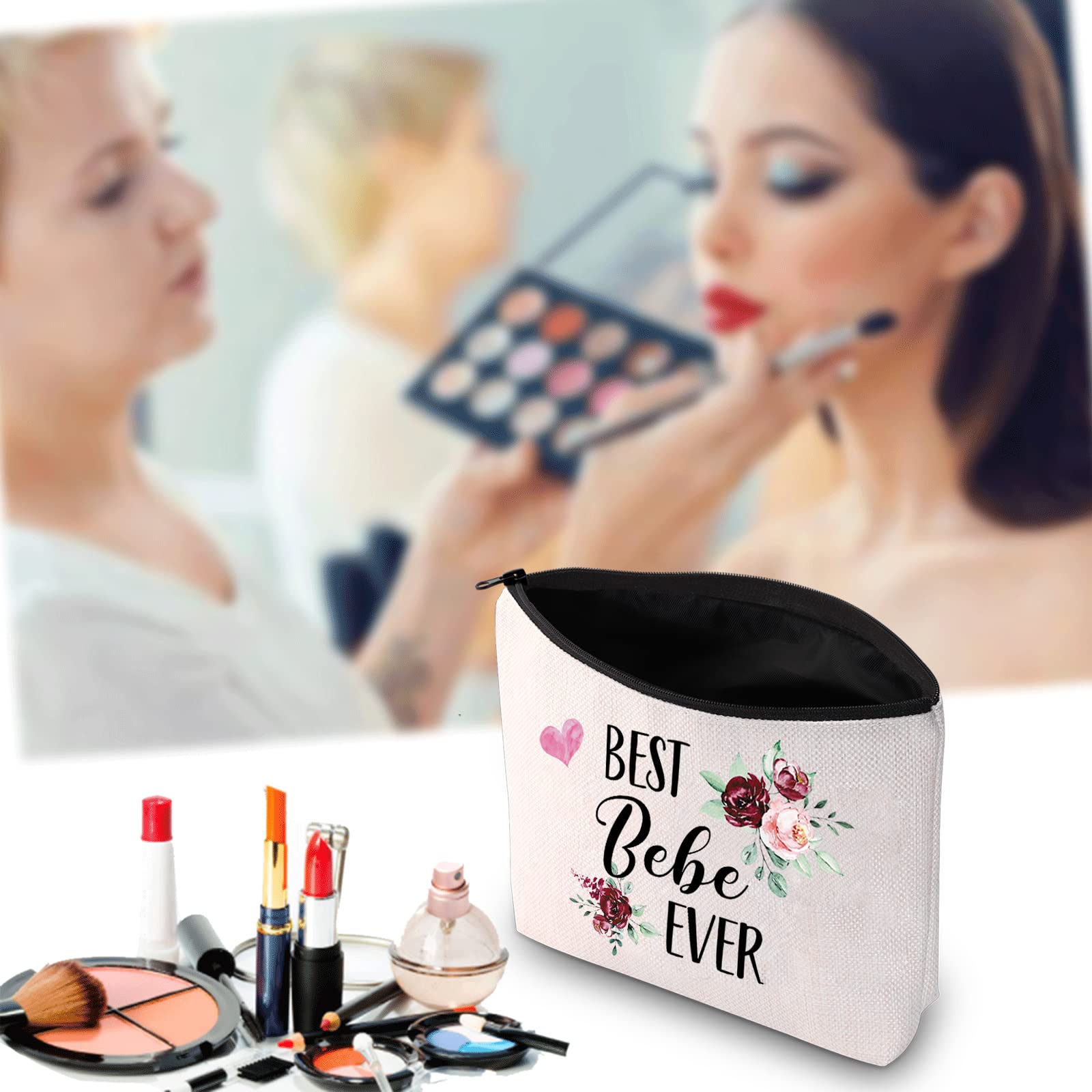 Best Bebe Ever Makeup Bag - Cute Cosmetic Pouch for Women, Perfect Mother's Day Gift for Mom, Grandma & Grandmother - Great for Travel, Bridal Shower & Everyday Use