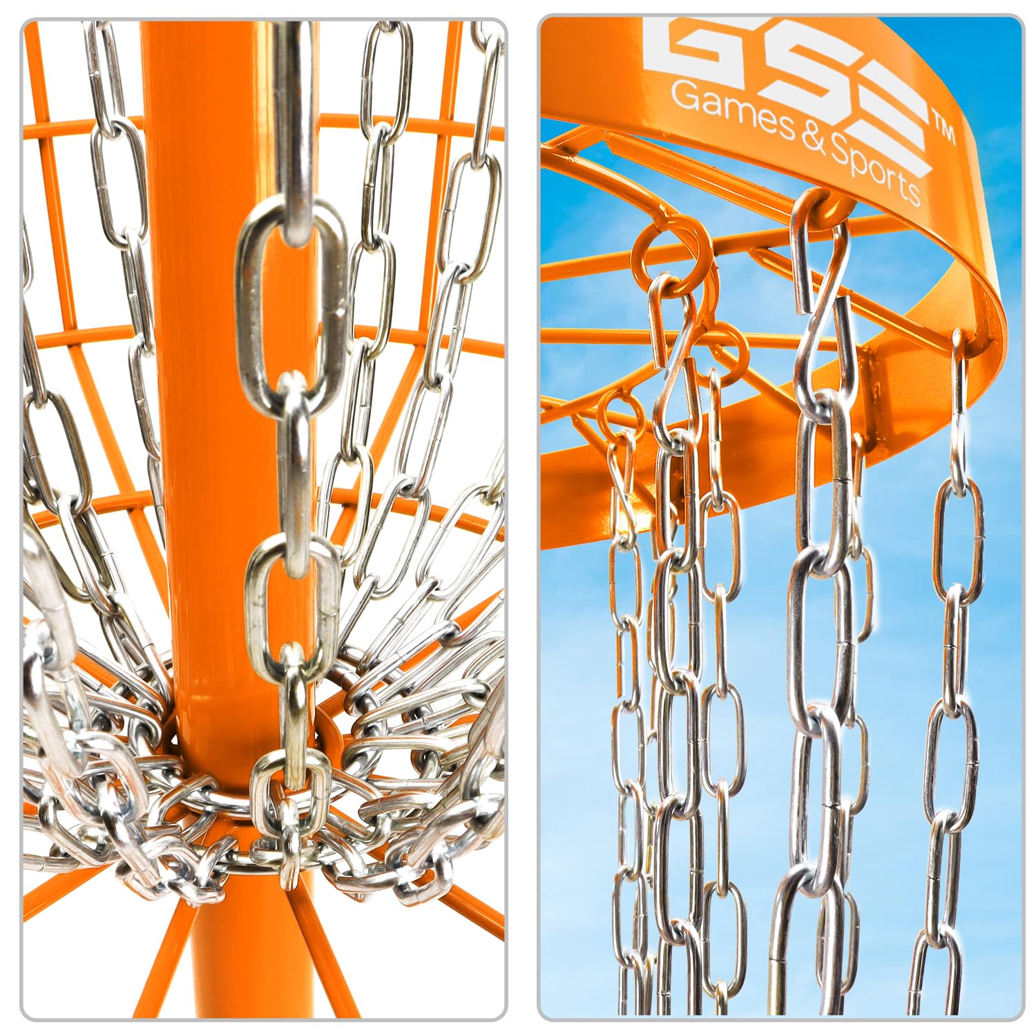 GSE PRO Portable Disc Golf Target Basket - 12 or 24 Chain Metal Practice Basket for Outdoor Disc Golf Training | Perfect for Backyard, Park & Tournament Practice