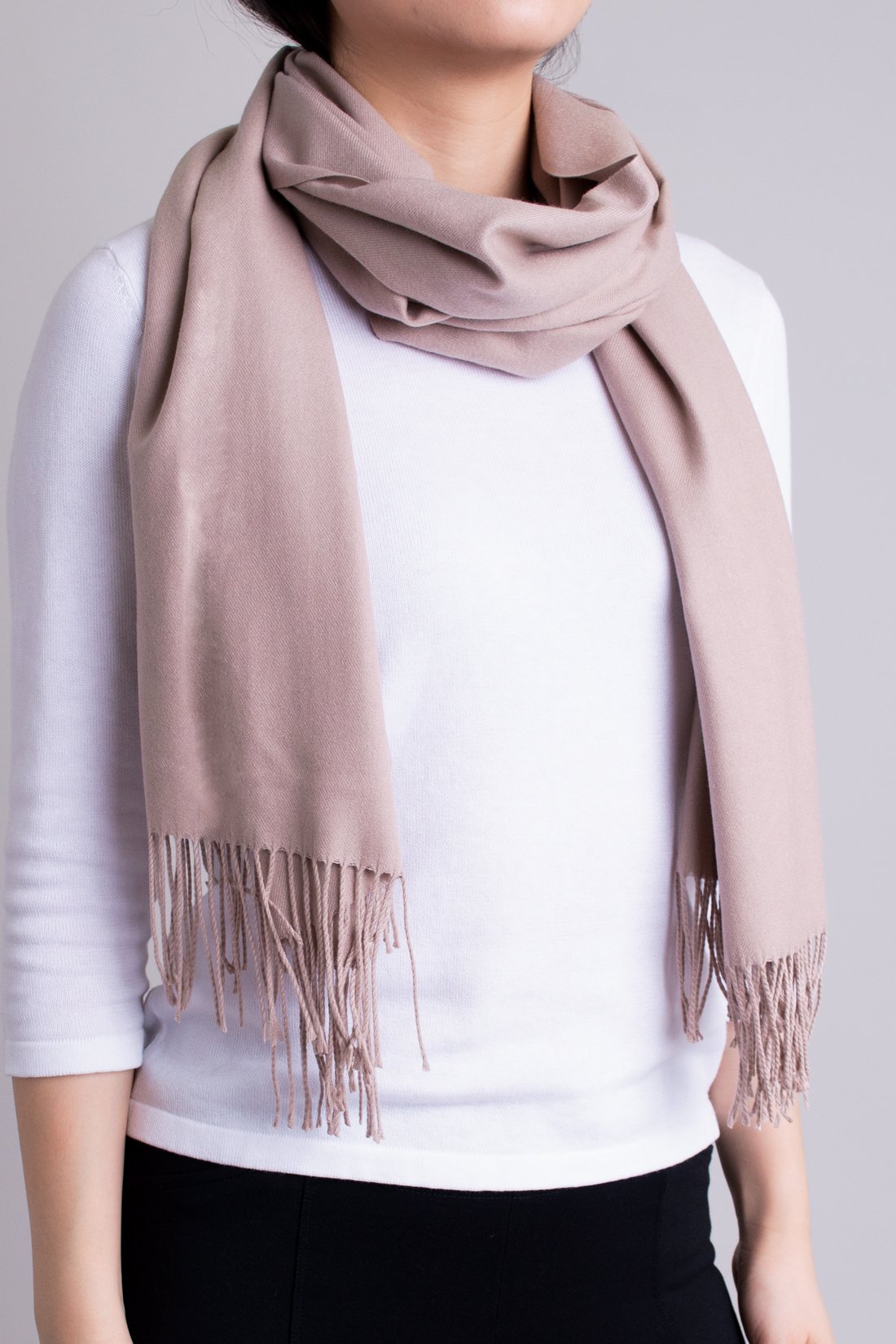 Soft and Warm Taupe Scarf for Women - Lightweight Winter Accessory for Cold Weather, Outdoors, and Travel