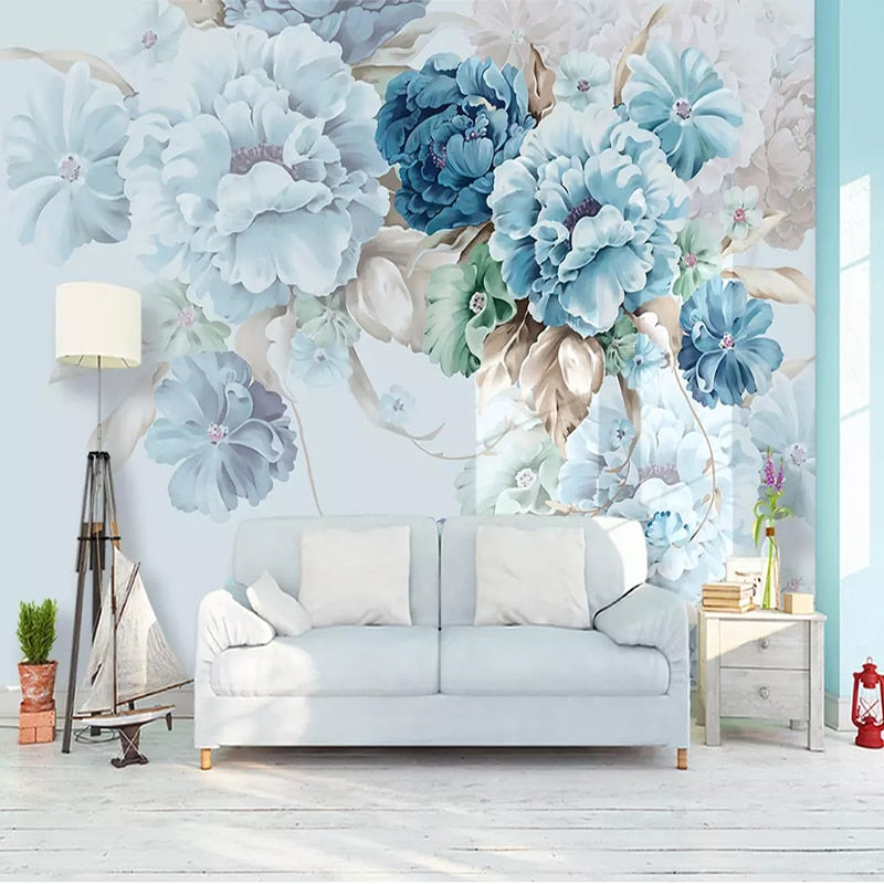 Peony Floral Pastoral Wallpaper - Elegant Home Wall Decor for Living Room, Bedroom & Nursery | Self-Adhesive Peel & Stick Wall Mural