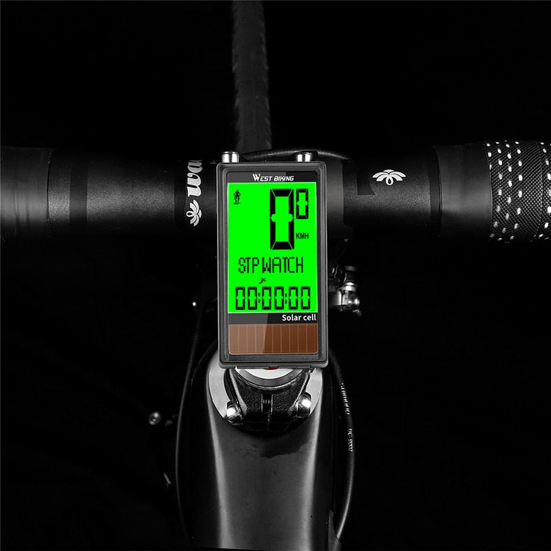 Wireless Solar Bike Computer - Multifunction Cycling Odometer & Speedometer with 5 Language Options | Perfect for Road Bikes, Mountain Biking & Outdoor Cycling Adventures