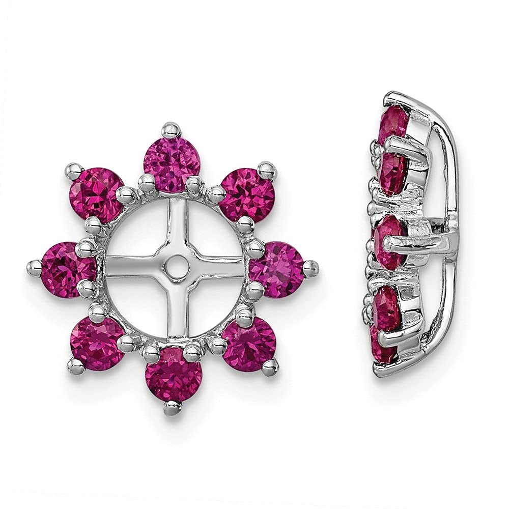 Elegant Sterling Silver Rhodium Gemstone Earring Jackets for Women | Perfect for Parties, Weddings & Everyday Wear