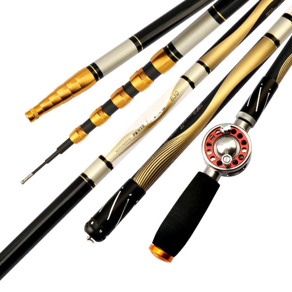 Ultra Lightweight 28-Ton Hollow Fishing Rod - 4.5m/9m Carbon Fiber Fishing Pole with Reel Set for Stream & Lake Fishing | Durable Travel Fishing Tackle for Bass, Trout & Freshwater Angling