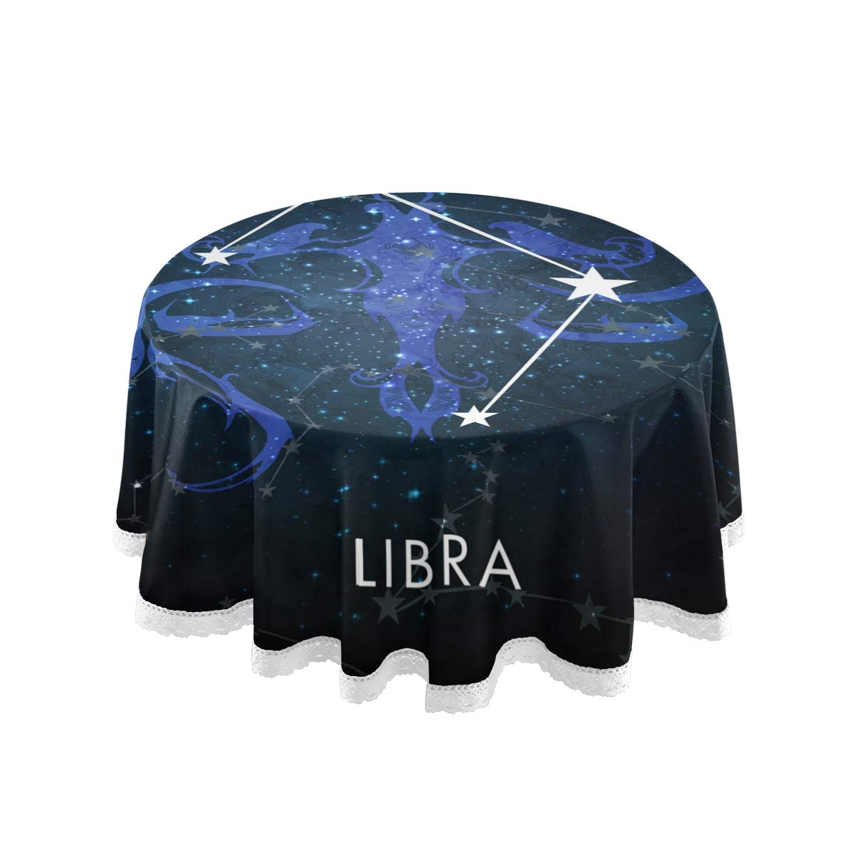 Libra Constellation Round Tablecloth - Heat-Resistant & Washable Polyester Table Cover for Dining, Wedding, Party, Christmas - Perfect for Home Decor & Special Events (2080226)