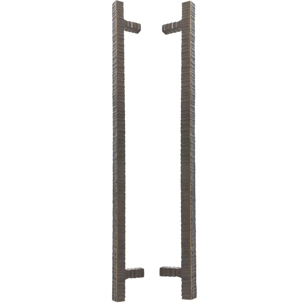 C-FC310-BB Square Bar Back-to-Back Forged Pull in Oil Rubbed Bronze - Heavy Duty Cabinet Hardware for Kitchen, Bathroom & Furniture Drawers