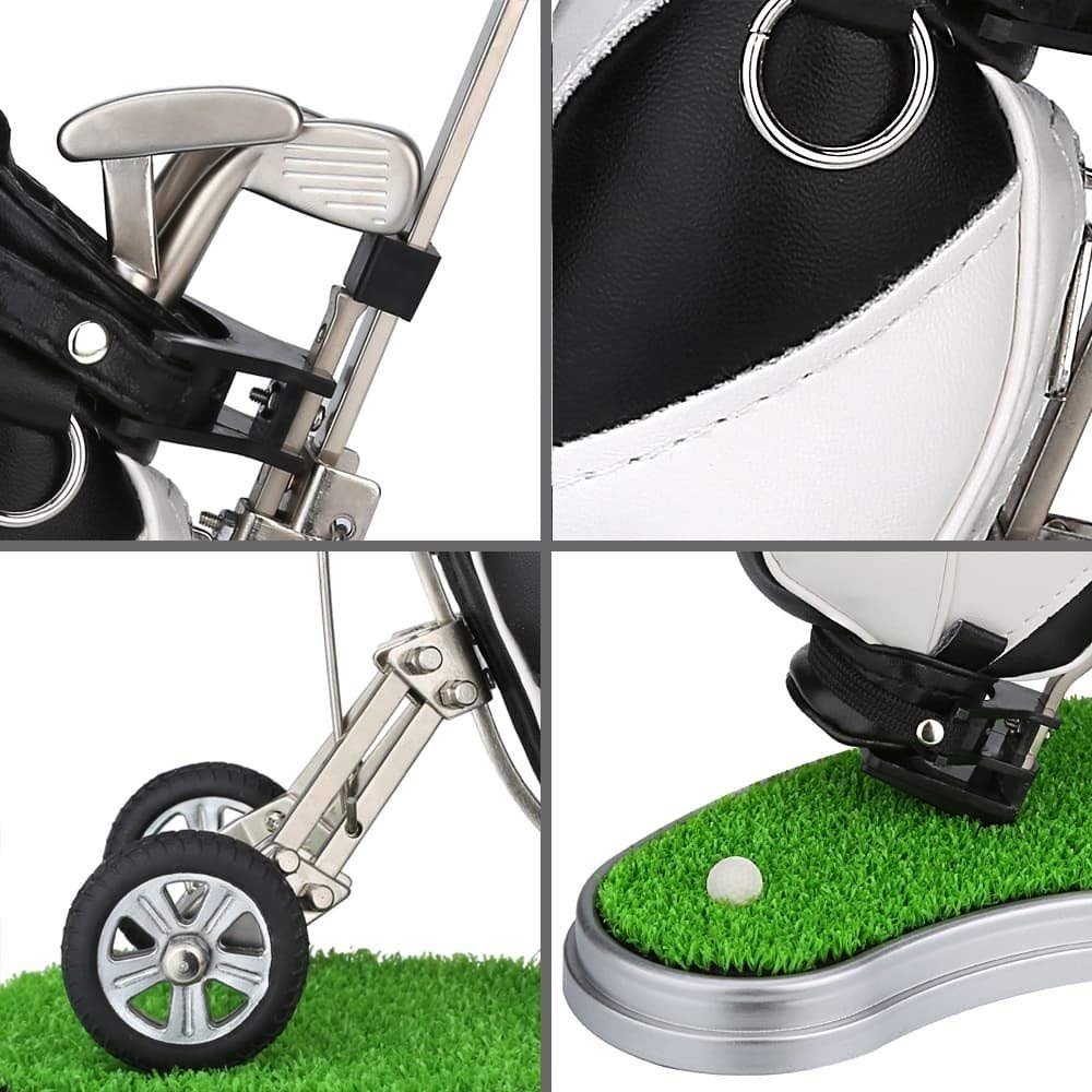 Premium Golf Bag Pen Holder - 3-Piece Aluminum Golf Pencil Organizer for Men | Perfect Golf Gifts & Office Desk Accessories for Golf Enthusiasts