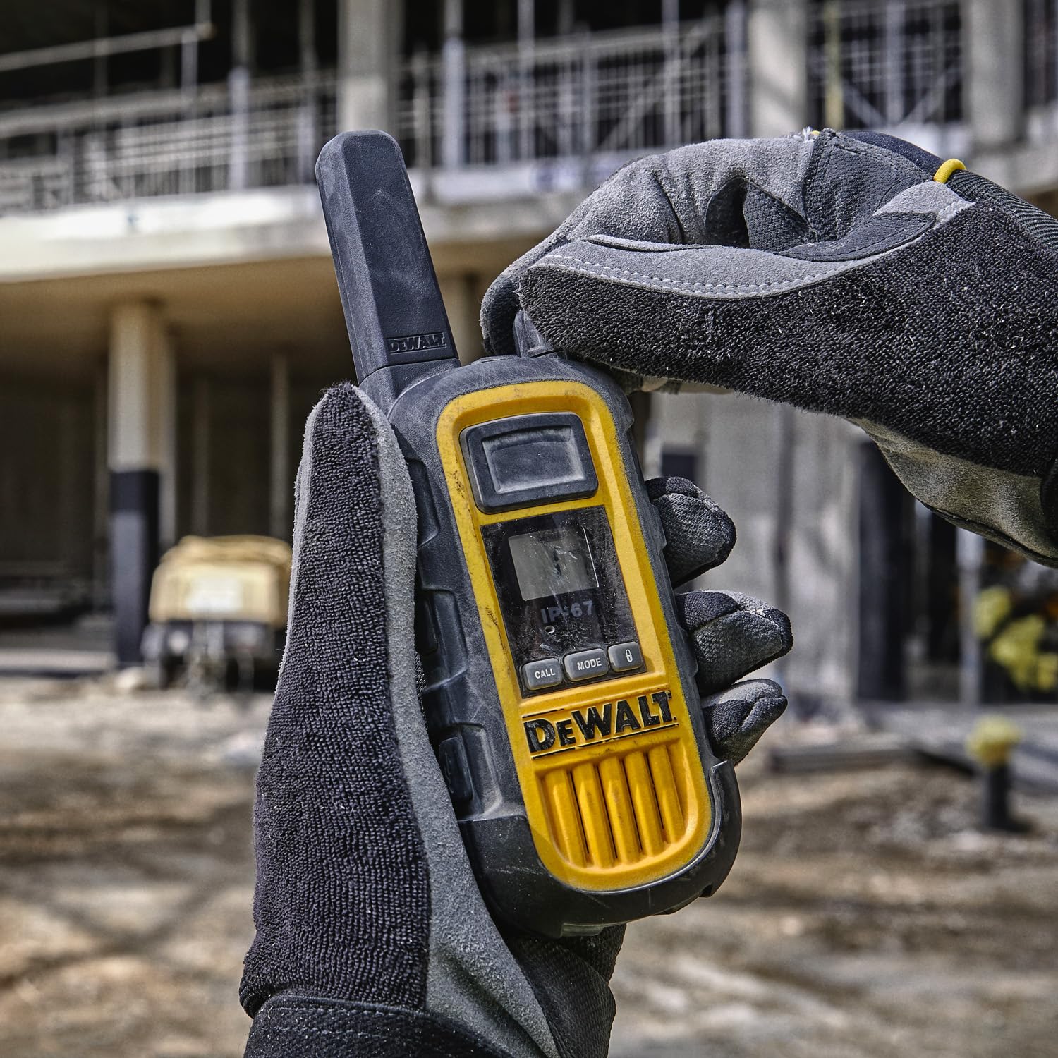DEWALT DXFRS800 Heavy Duty 2-Watt Walkie Talkies - Waterproof, Shock Resistant, Long Range Two-Way Radios with VOX & Rechargeable Battery (48 Pack with 8X Gang Chargers) - Ideal for Construction Sites, Warehouses, and Outdoor Adventures