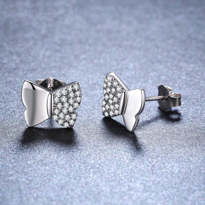 Butterfly Copper Plated Stud Earrings for Women - Elegant Dainty Jewelry Gift for Her - Perfect for Everyday Wear, Parties & Special Occasions