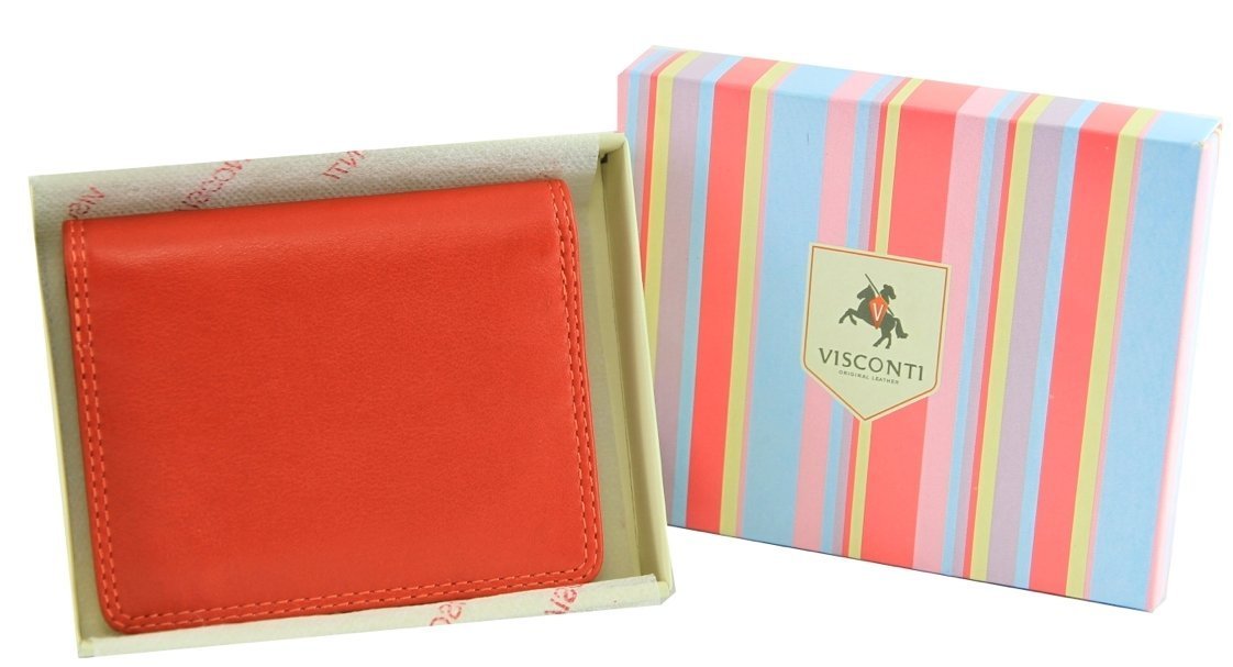 RB 64 Multi-Colored Soft Leather Card Holder - Business Card Wallet & ID Organizer (Red) - Perfect for Office, Meetings, and Everyday Use