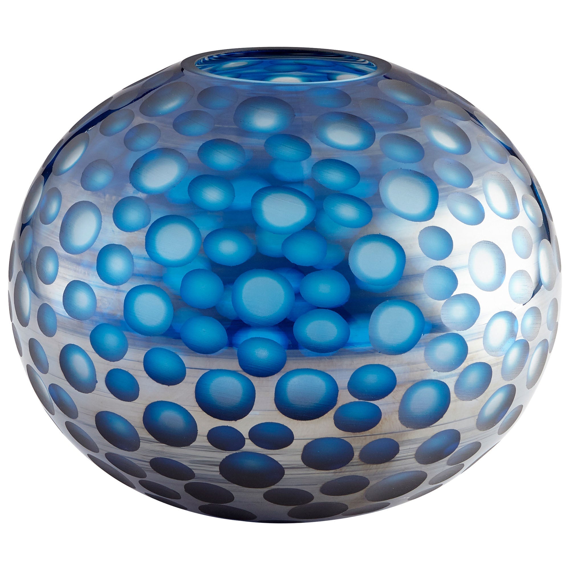 Cyan Design 09645 Round Toreen Vase - Blue Ceramic Home Decor for Centerpiece, Wedding, Living Room & Dining Table