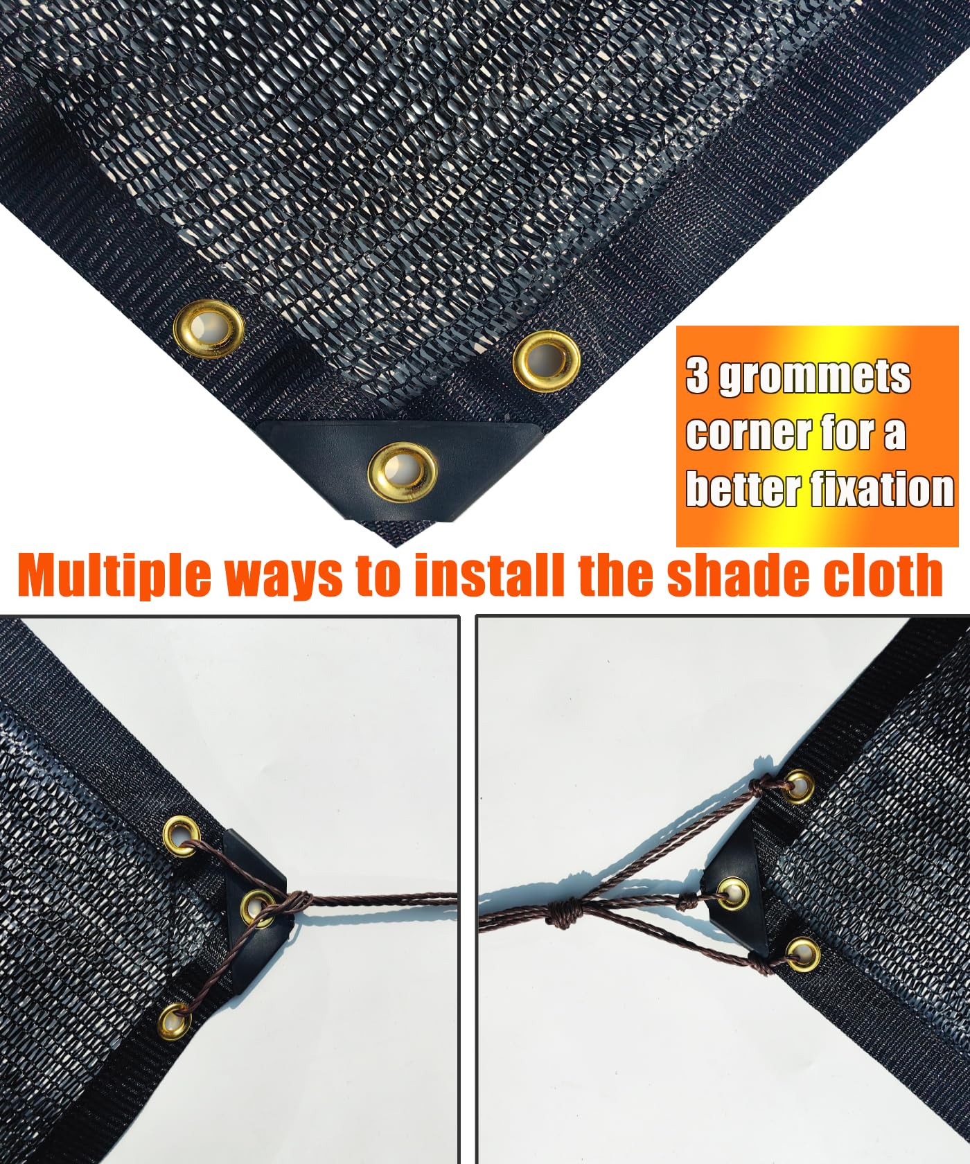 40%-50% Shade Cloth for Garden - 20ft x 48ft UV Resistant Sun Shade with Grommets - Outdoor Patio Cover, Plant Protection, Pergola Shade, Greenhouse Screen - Perfect for Backyard, Deck & Balcony Use