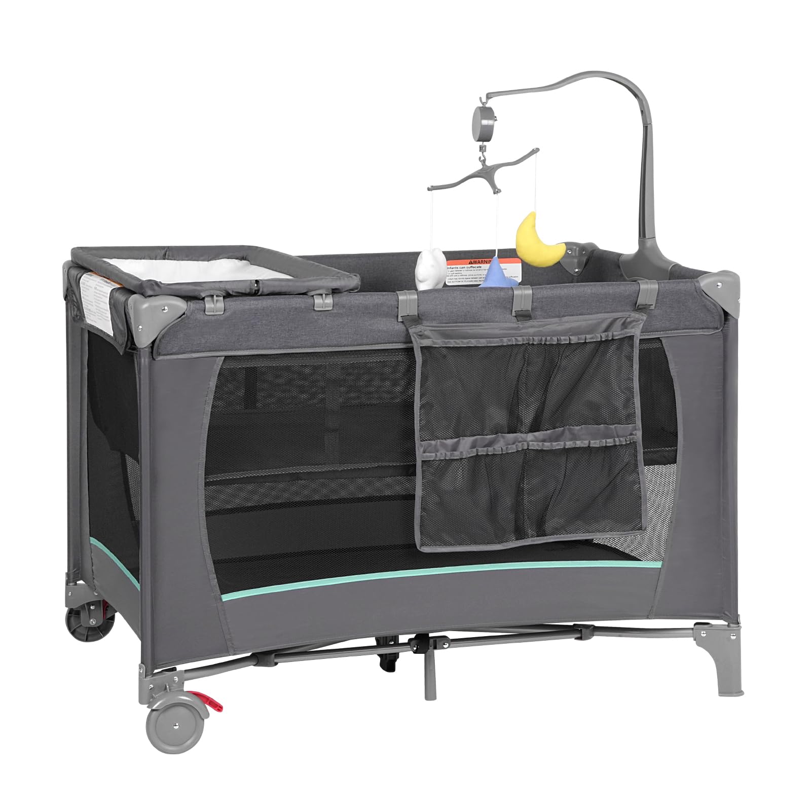 Portable Baby Bassinet & Playard with Diaper Changer - Foldable Travel Crib with Carry Bag for Newborns & Infants - Perfect for Bedside Sleeping, Nursery, Travel & Home Use