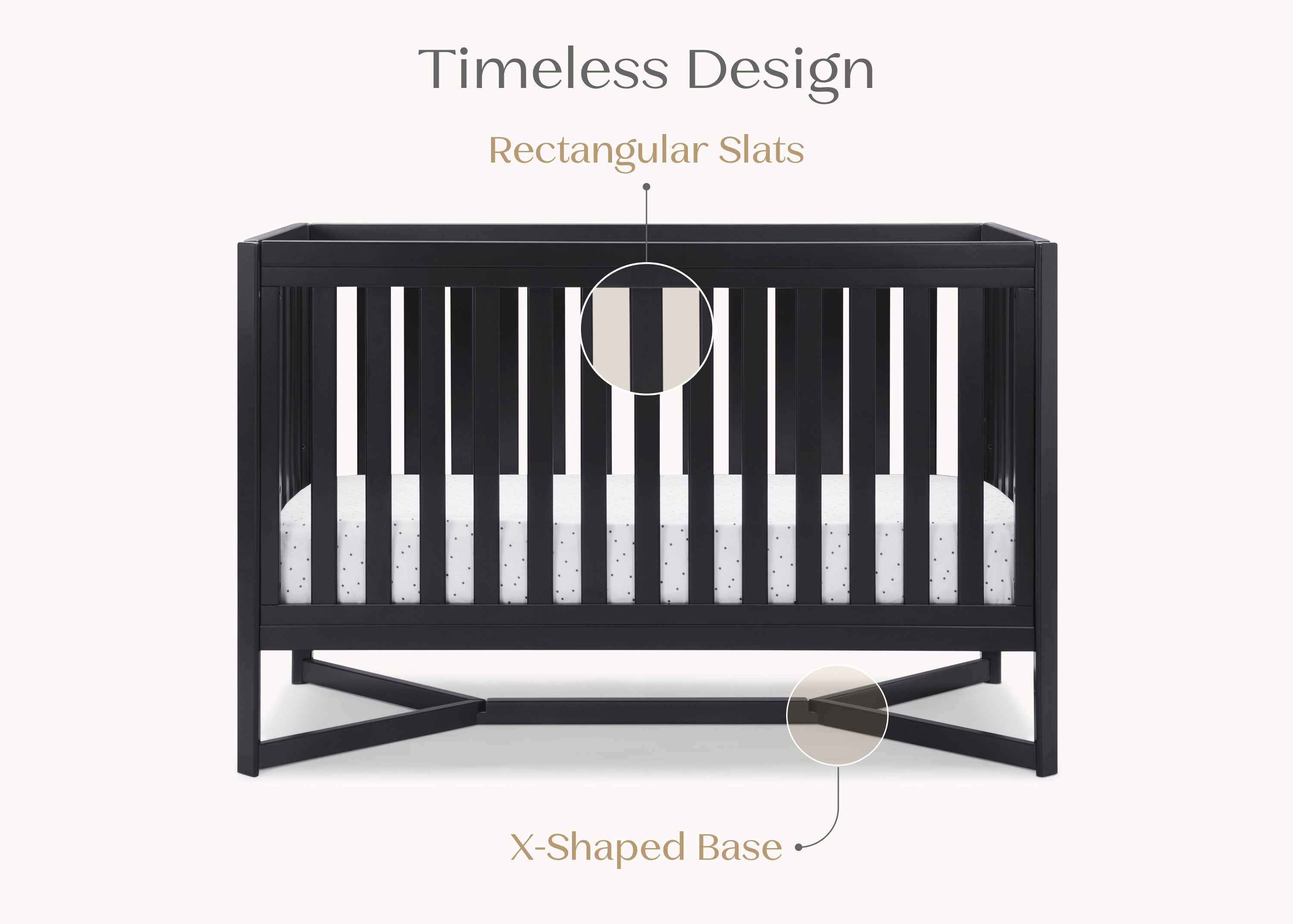 Tribeca 4-in-1 Convertible Baby Crib - White Nursery Furniture for Newborn to Toddler Bed - Perfect for Modern Nursery Rooms & Daycare Centers
